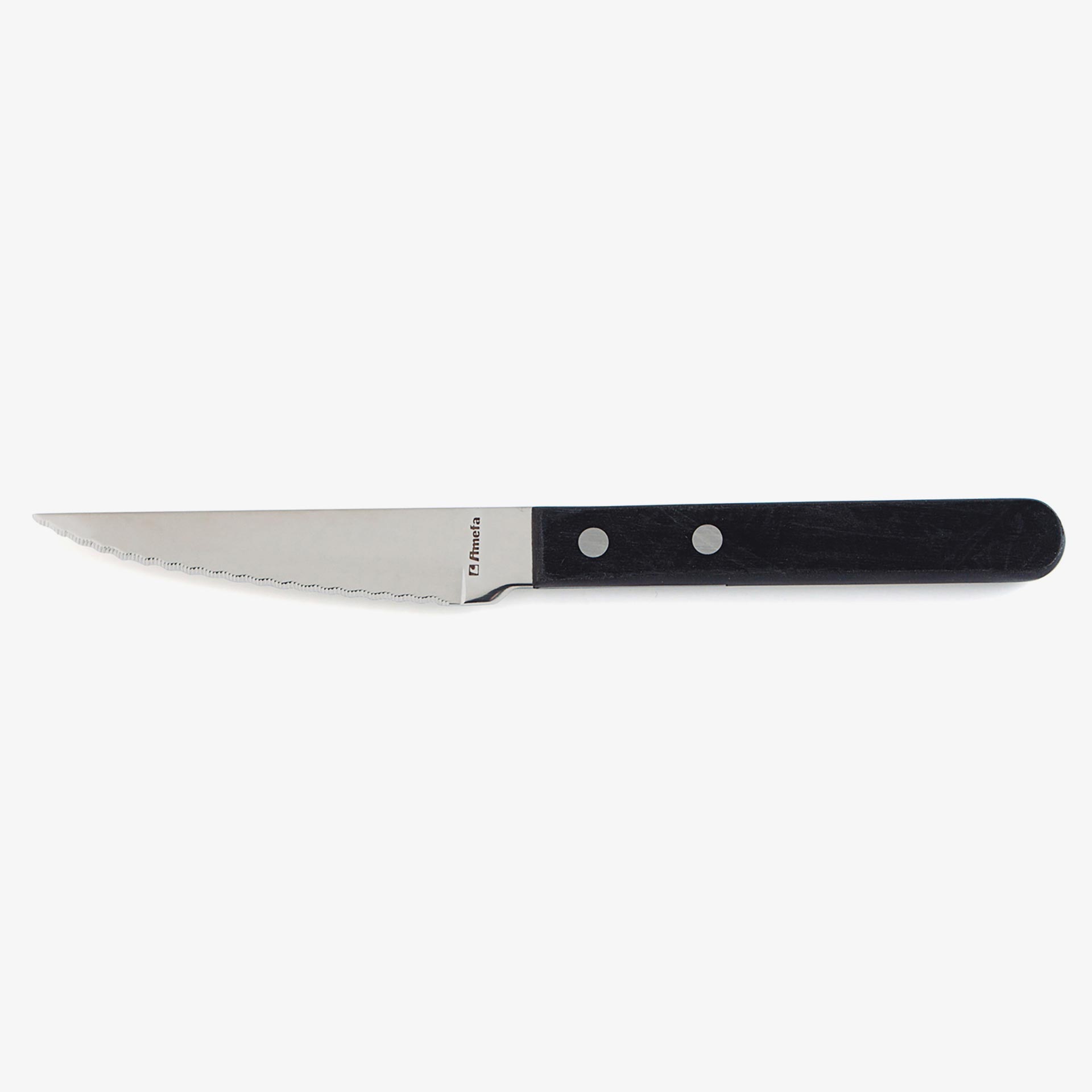 Cuchillo de carne y pizza de acero inoxidable negro
