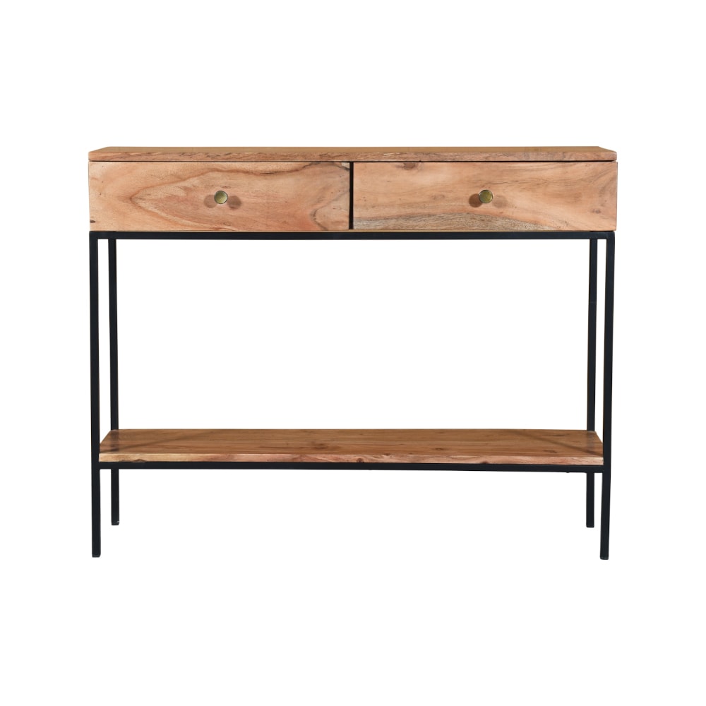 Consola de madera acacia Roma 100x25x82cm