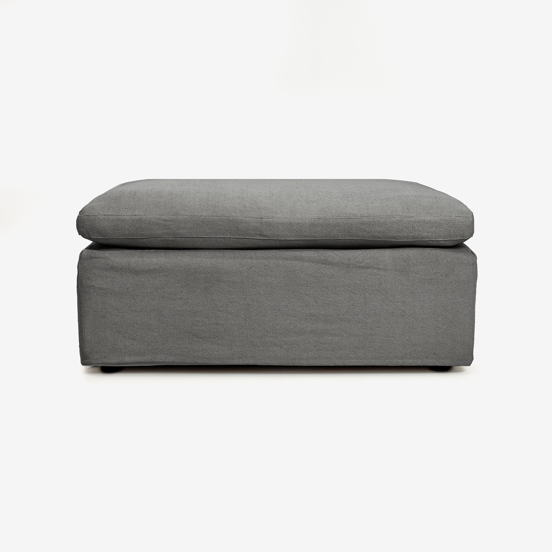 Puf de lino gris Aiden 95x95x45cm Clau&Chloe