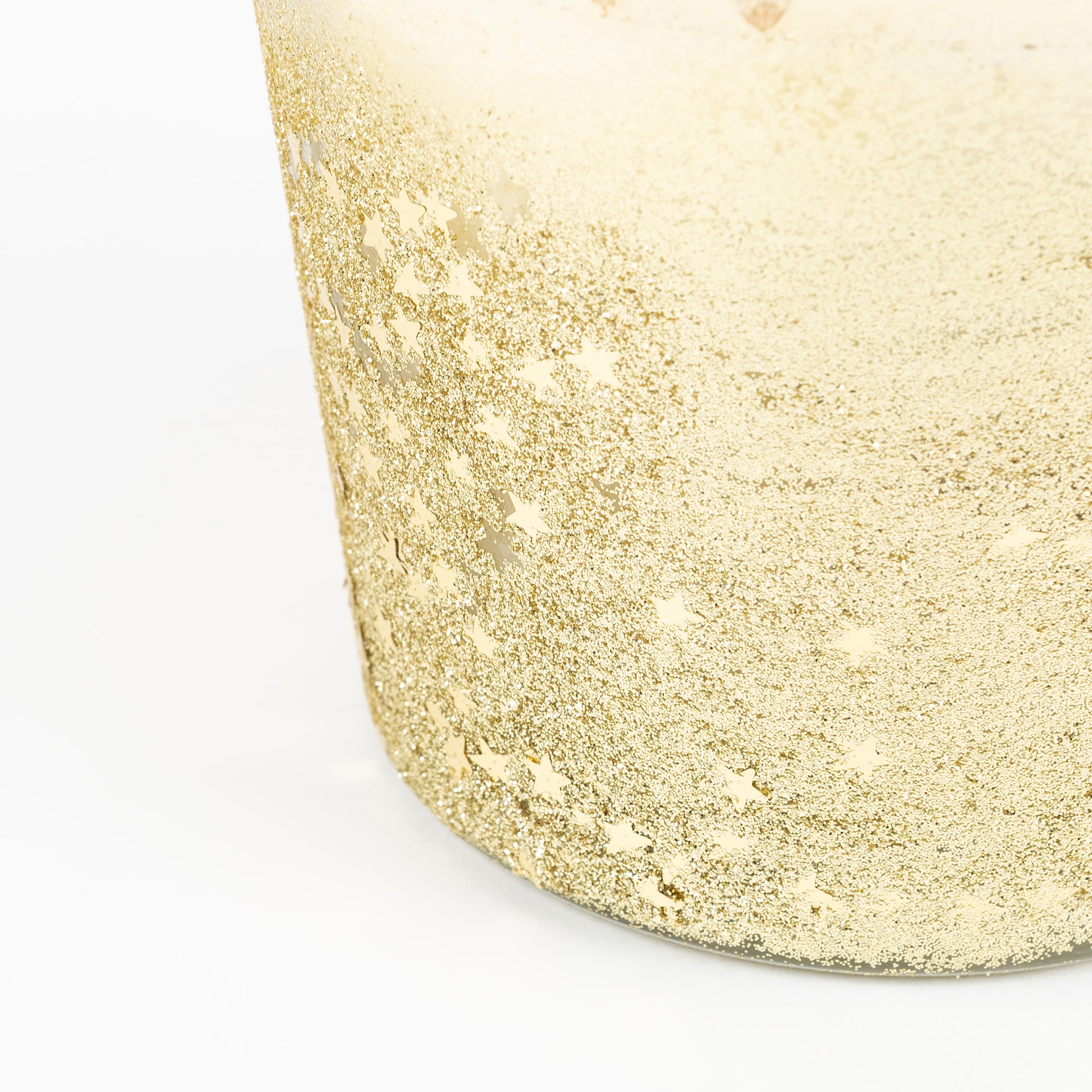 Vela decorativa en vaso de cristal de Navidad 12cm