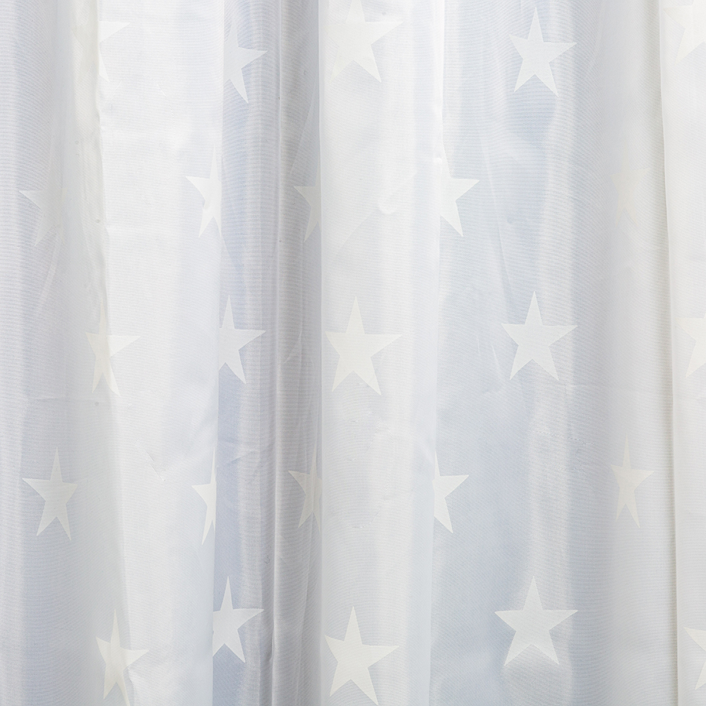 Cortina baño blanca estrellas 180x200cm