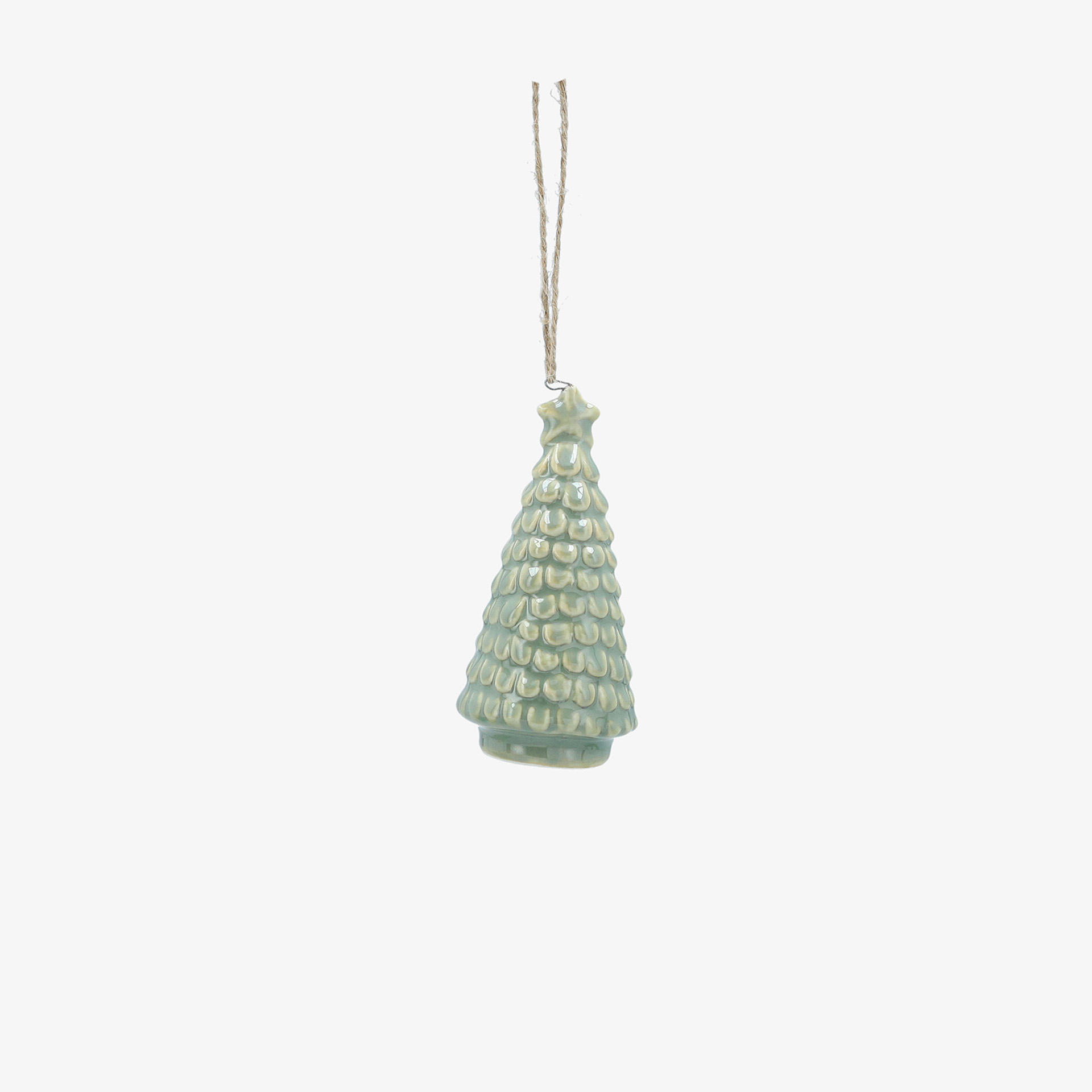 Adorno colgante de &aacute;rbol verde menta de cer&aacute;mica 11cm