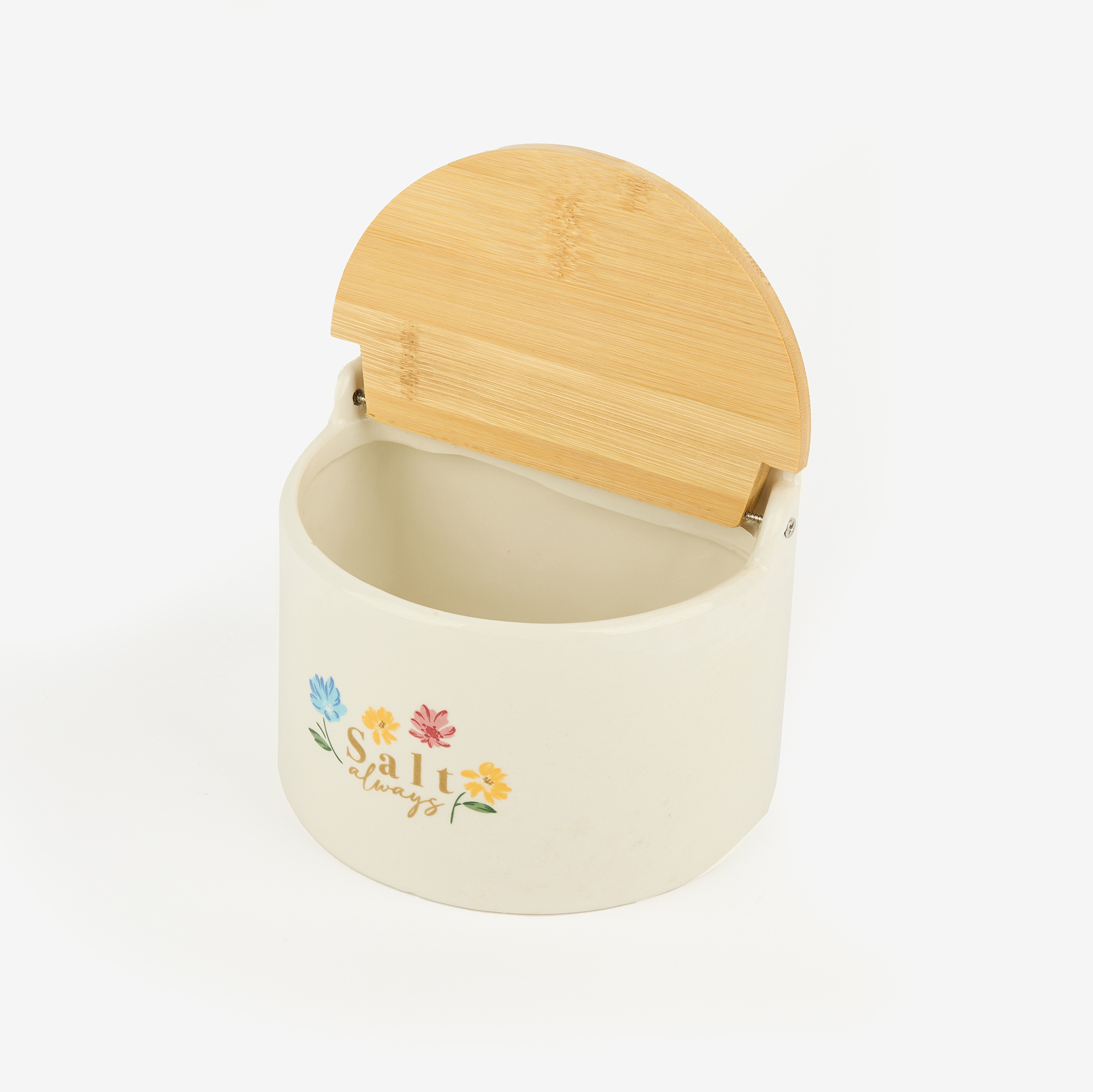 Salero de cer&aacute;mica flores 15x10x12cm