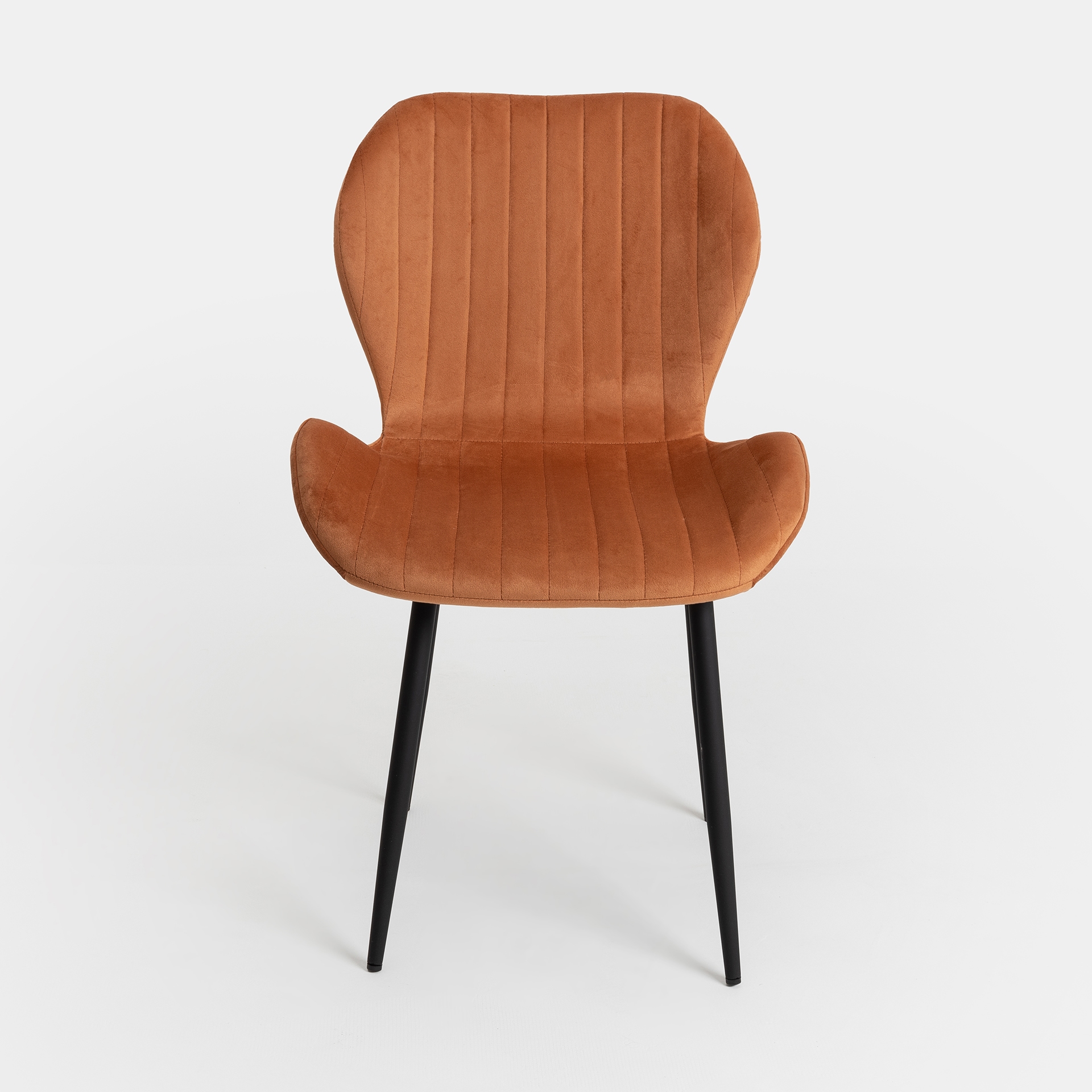 Silla de comedor de terciopelo naranja Lydia 54x50x86cm Clau&Chloe