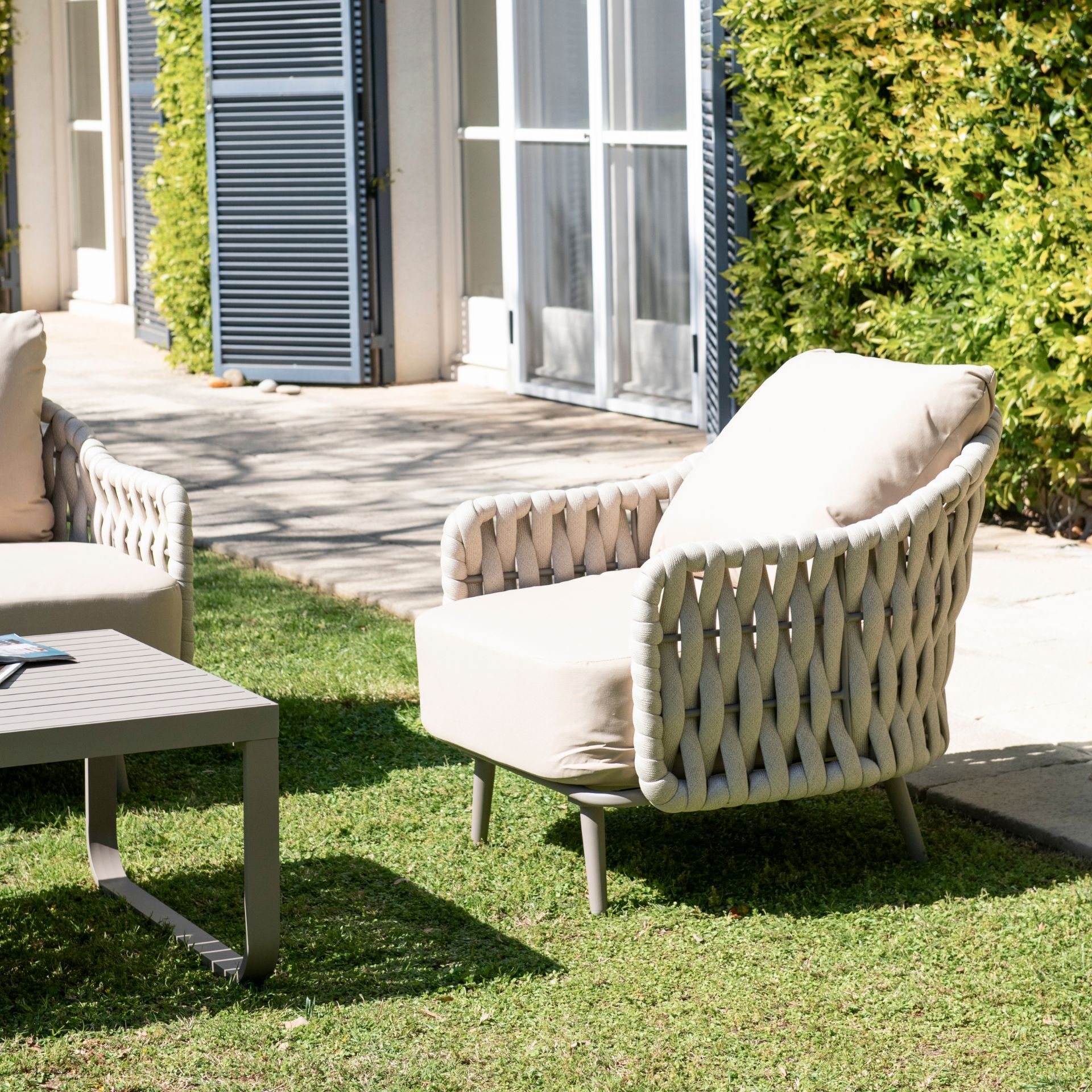 Set de jardín de 4 piezas de aluminio Icaria