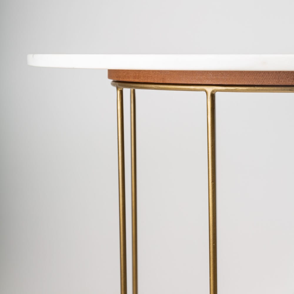 Mesa auxiliar de m&aacute;rmol Delhi &Oslash;60x55cm Clau&Chloe