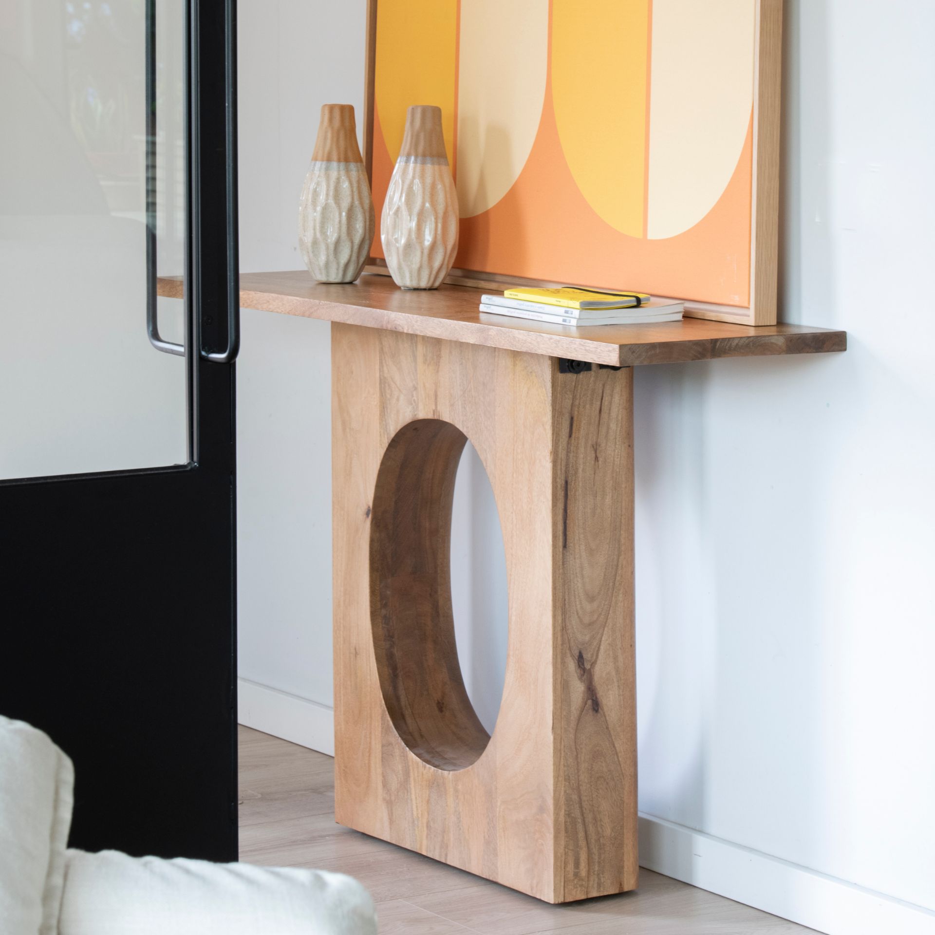 Consola de madera de mango Aero 120x35x77cm Clau&Chloe