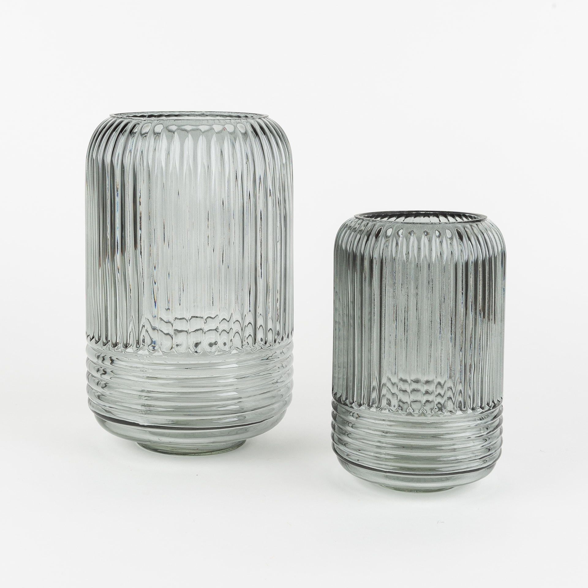 Jarrón de cristal gris Huise Ø12x18cm