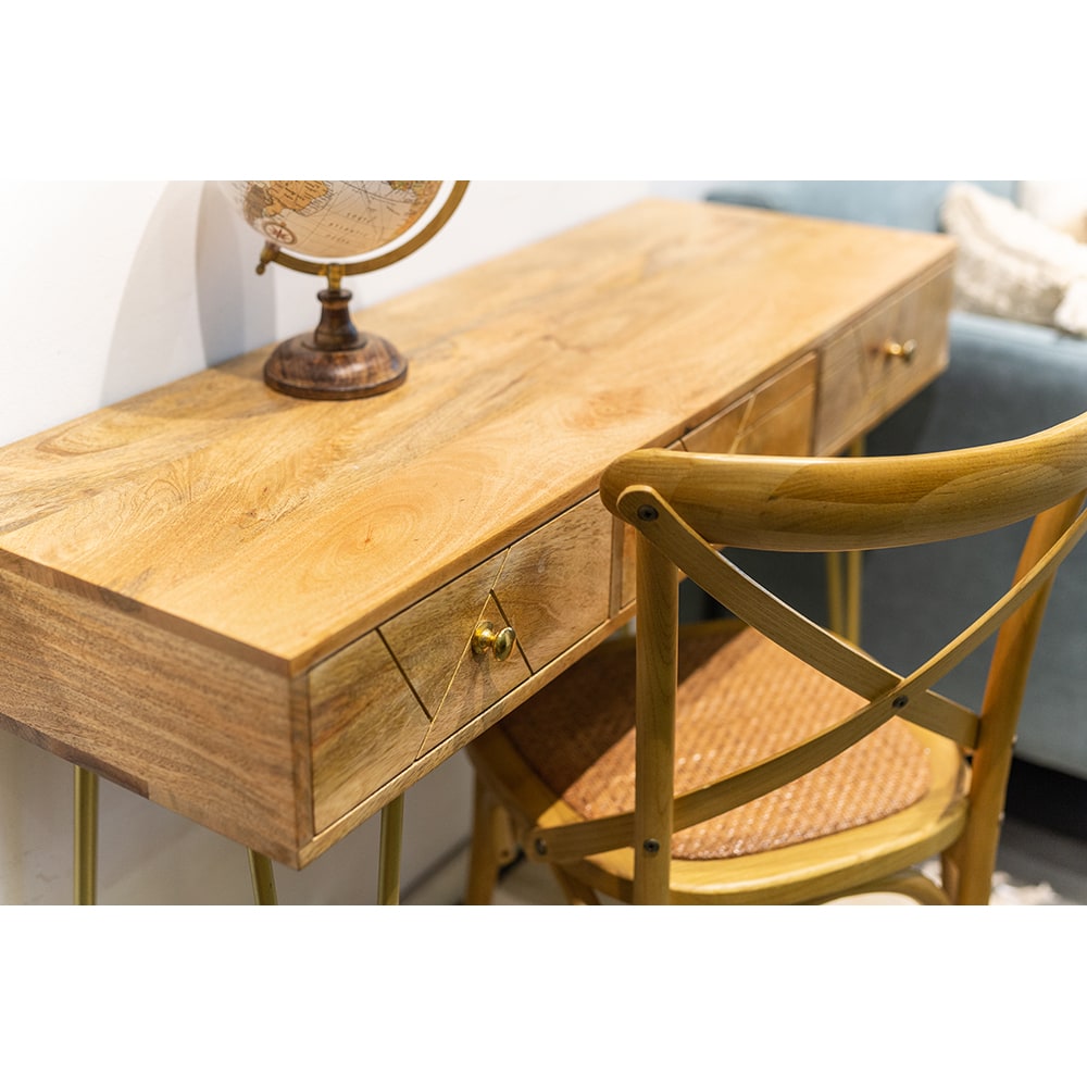 Escritorio de madera de mango 115x40x82cm Clau&Chloe