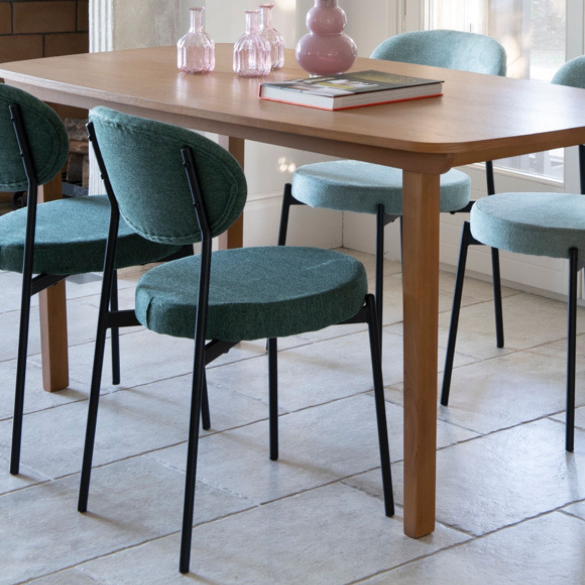 Silla de comedor verde oscuro Candela 49x53 Clau&Chloe