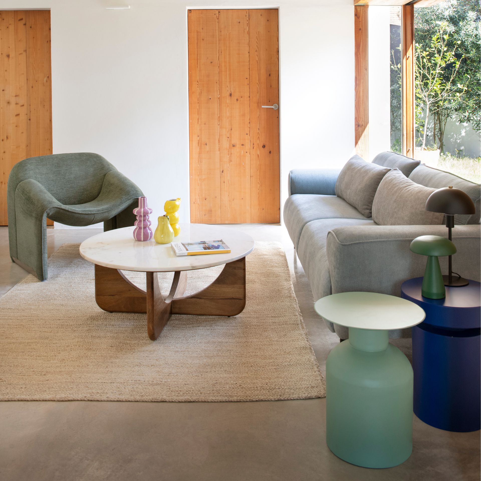 Mesa de centro con base de mármol Vilto Ø90x38cm Clau&Chloe