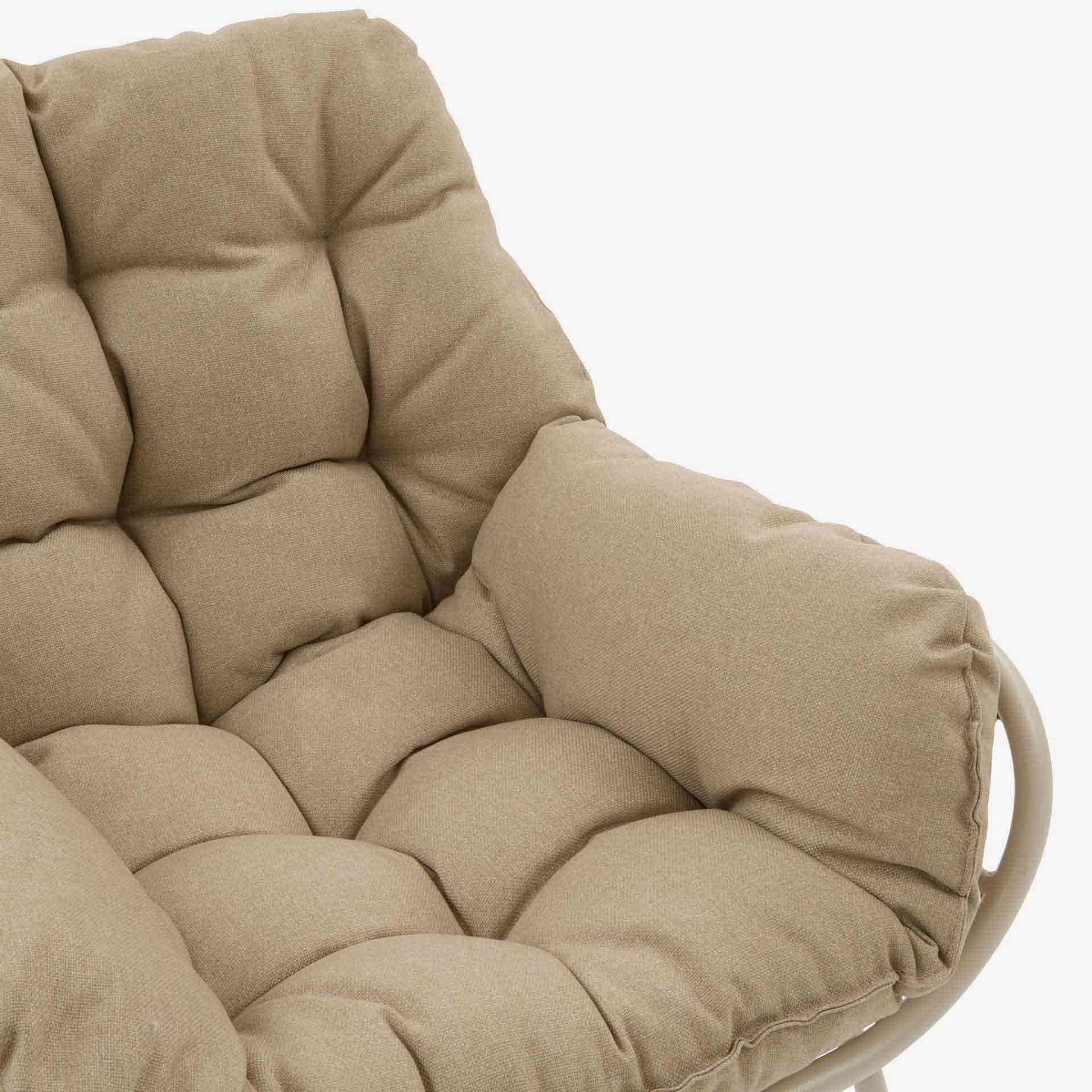 Conjunto de jard&iacute;n para 2 personas de acero crema Paolux