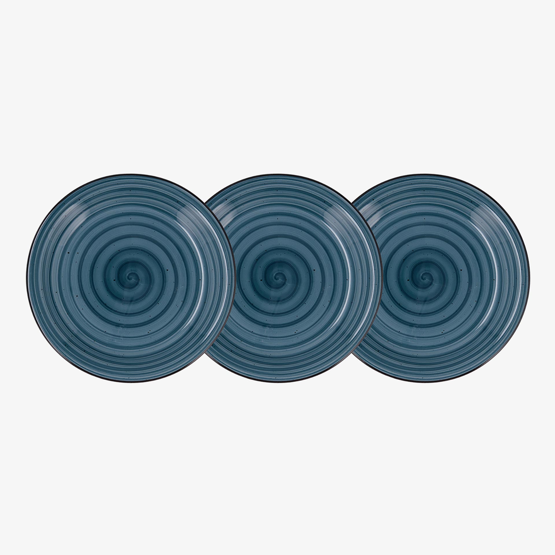 Set de 3 platos de postre azules de cer&aacute;mica Azura &Oslash;19cm