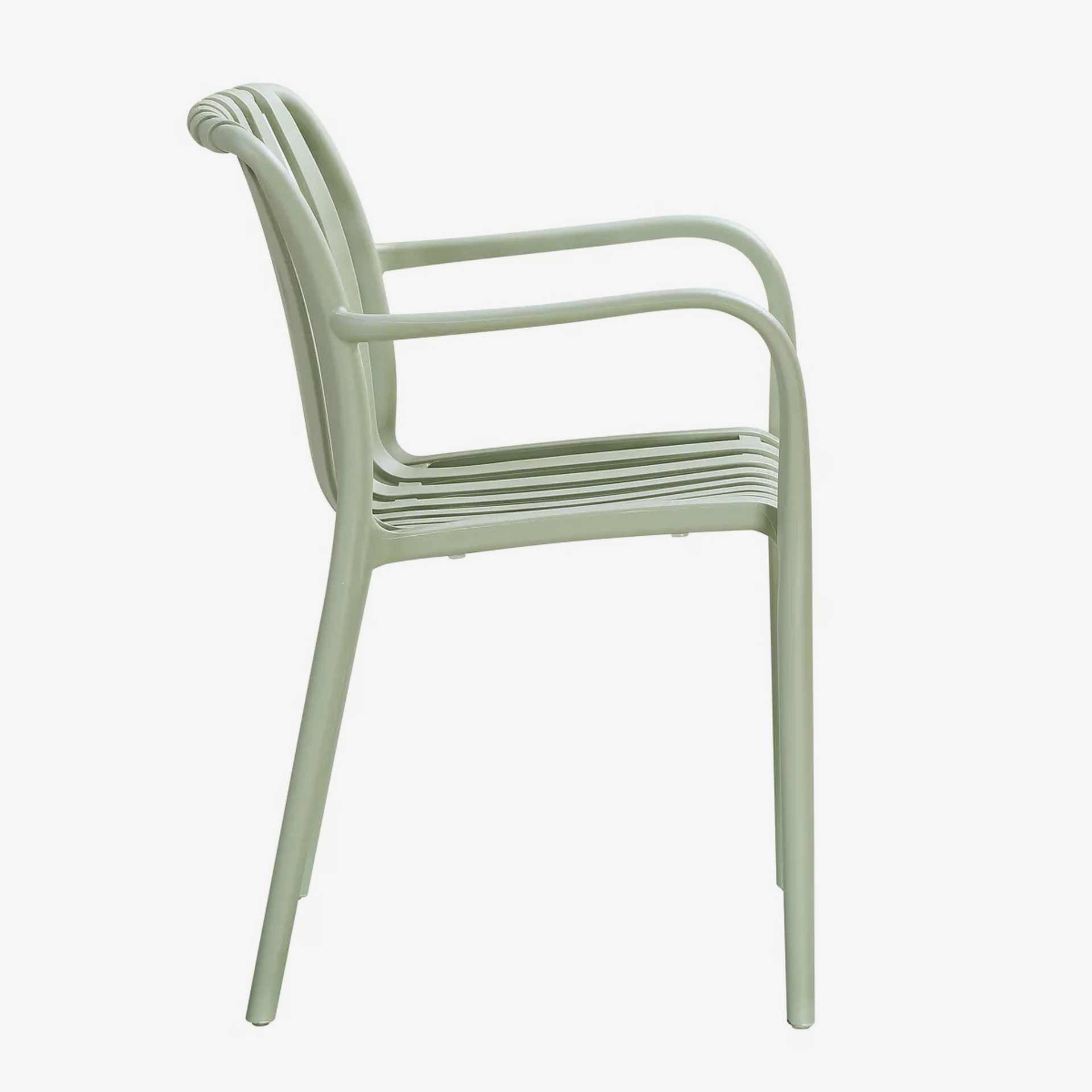 Silla de jard&iacute;n apilable de polipropileno verde Happel 59x55x81cm
