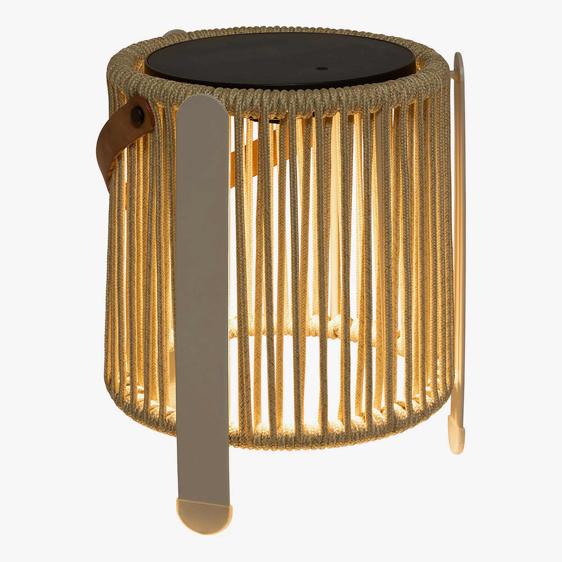 Lampara de mesa solar para jard&iacute;n marron Lynor &Oslash;16x31cm