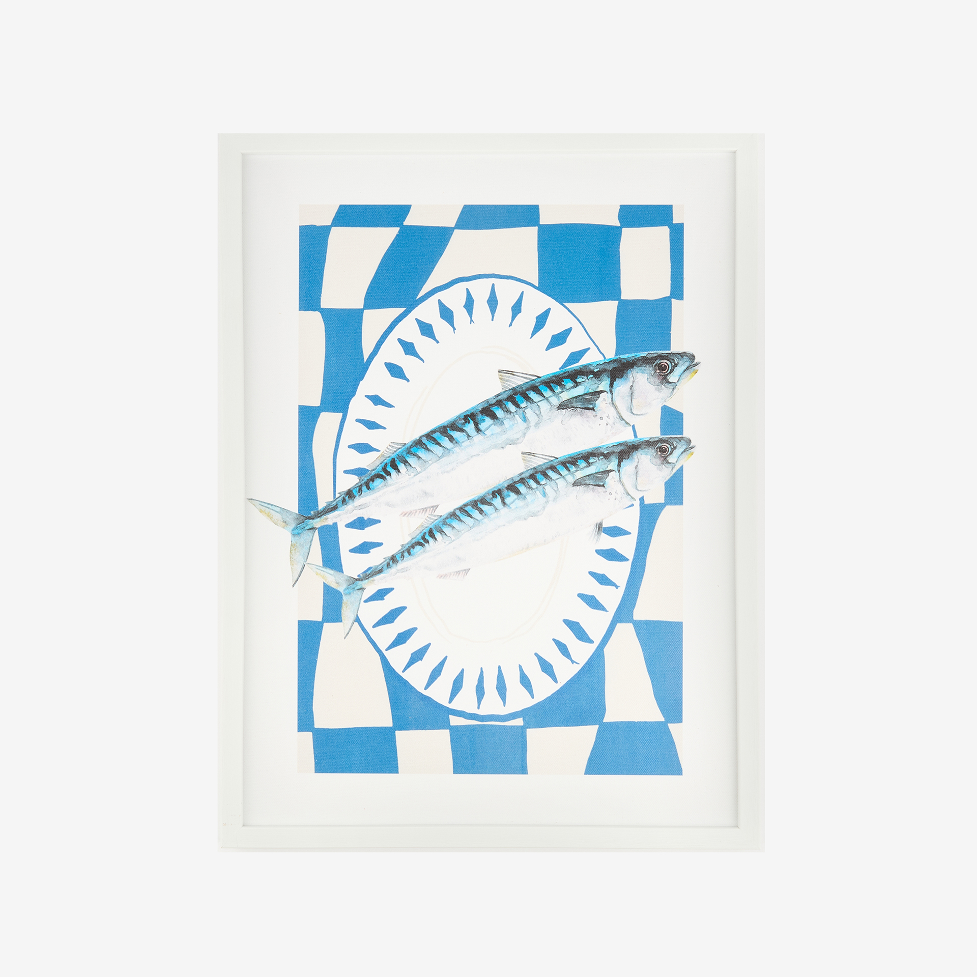 Cuadro con marco y cristal Sardines 30x40cm