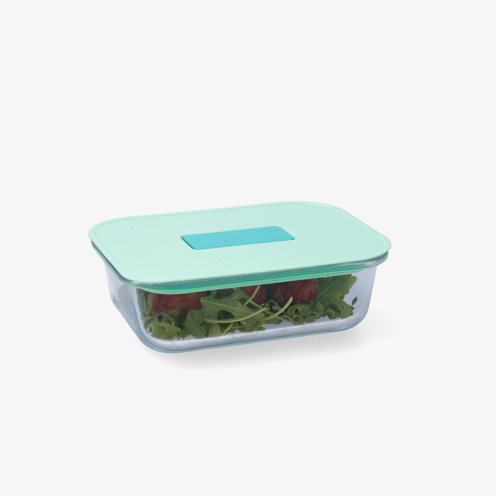 Recipiente herm&eacute;tico rectangular verde de vidrio Joy 0,63L