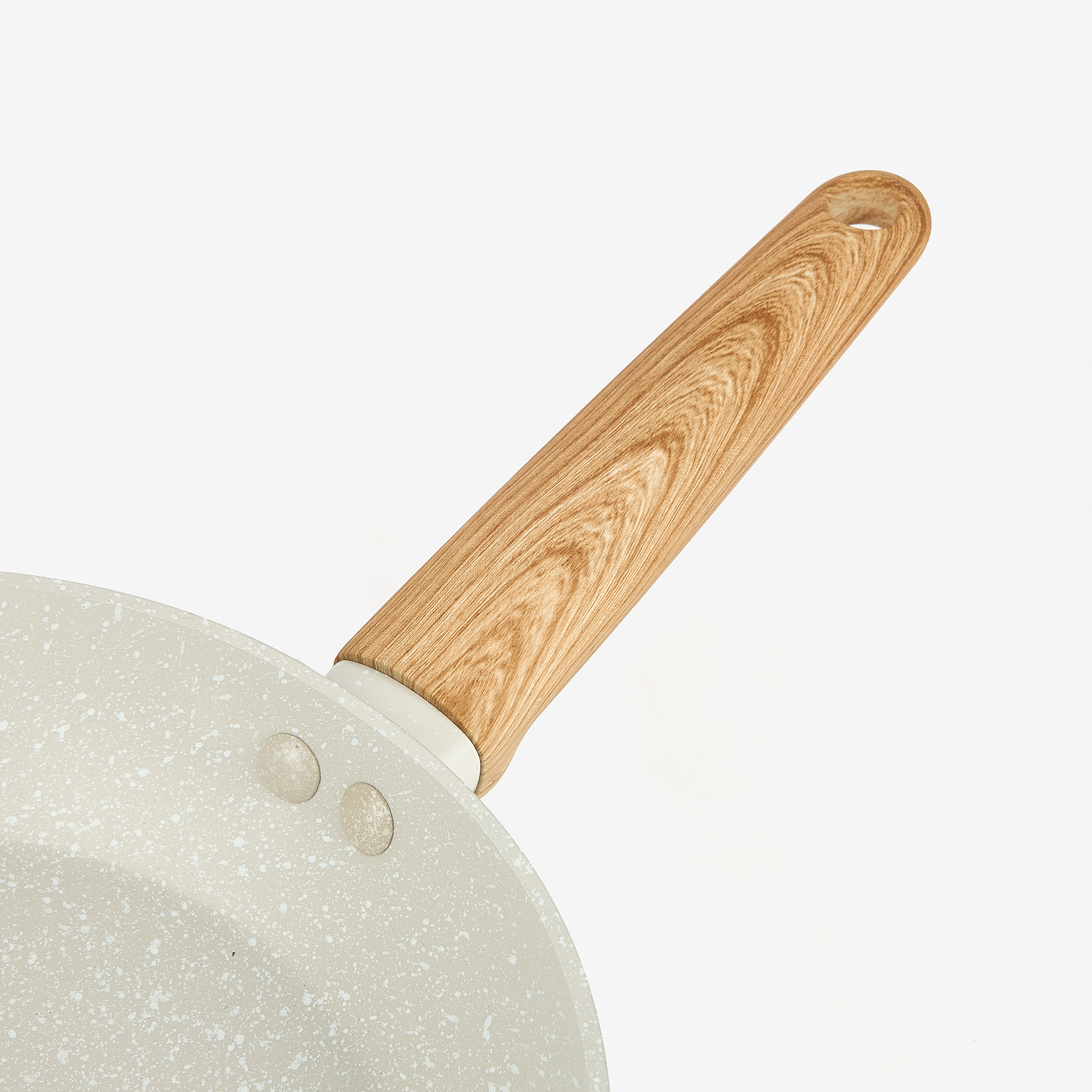 Set de 3 sartenes blancas de aluminio y mármol aptas para inducción Ø18/22/26cm - Bergner