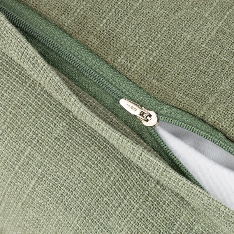 Funda de cojín de algodón verde Frida 45x45cm