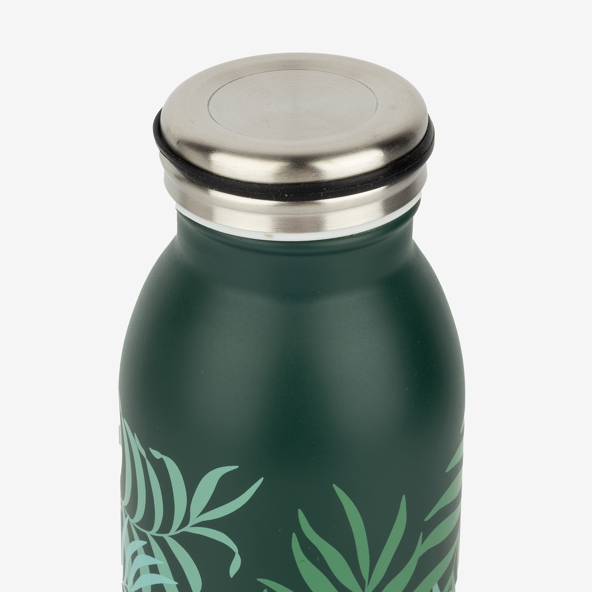 Botella termo de acero inoxidbale verde con hojas 60cl