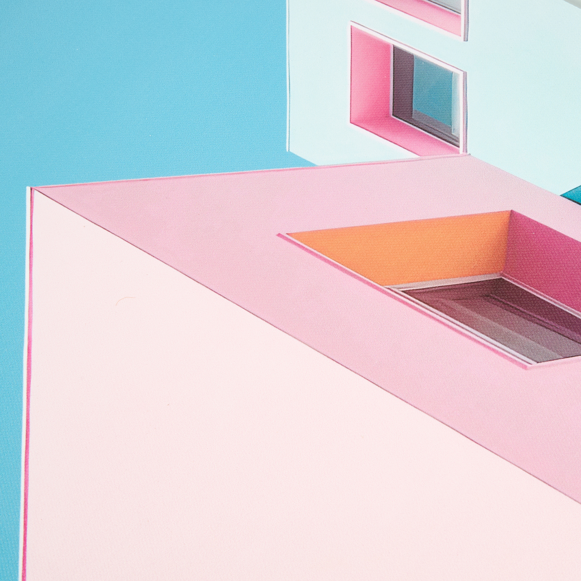 Cuadro con marco y cristal Pink Cottage 30x40cm