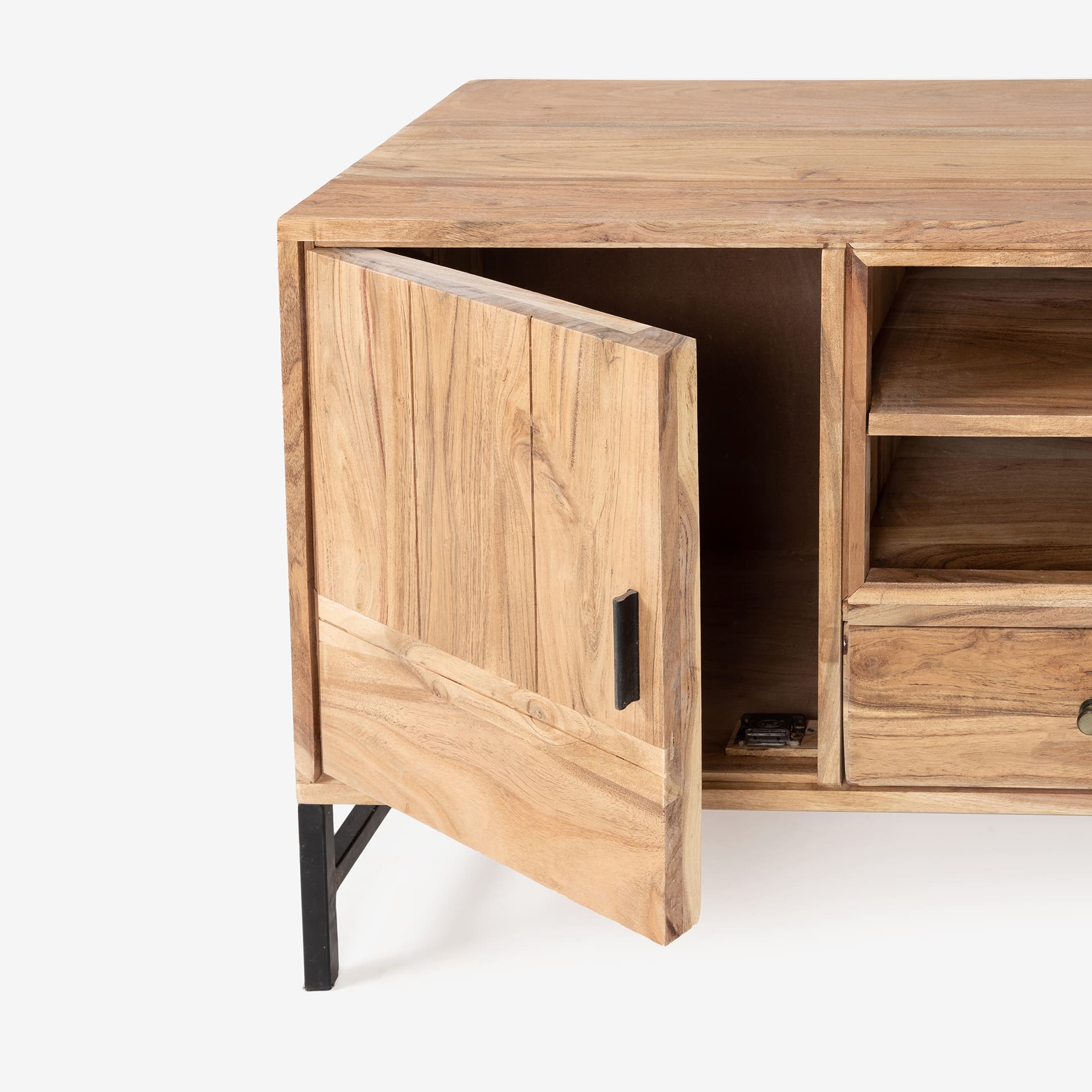 Mueble TV de madera de acacia Tempere 120x40x60cm