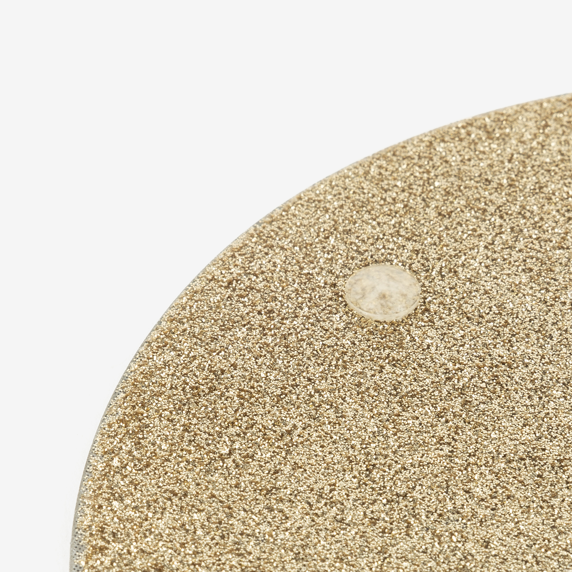 Portavelas de cristal dorado con purpurina Ø15cm