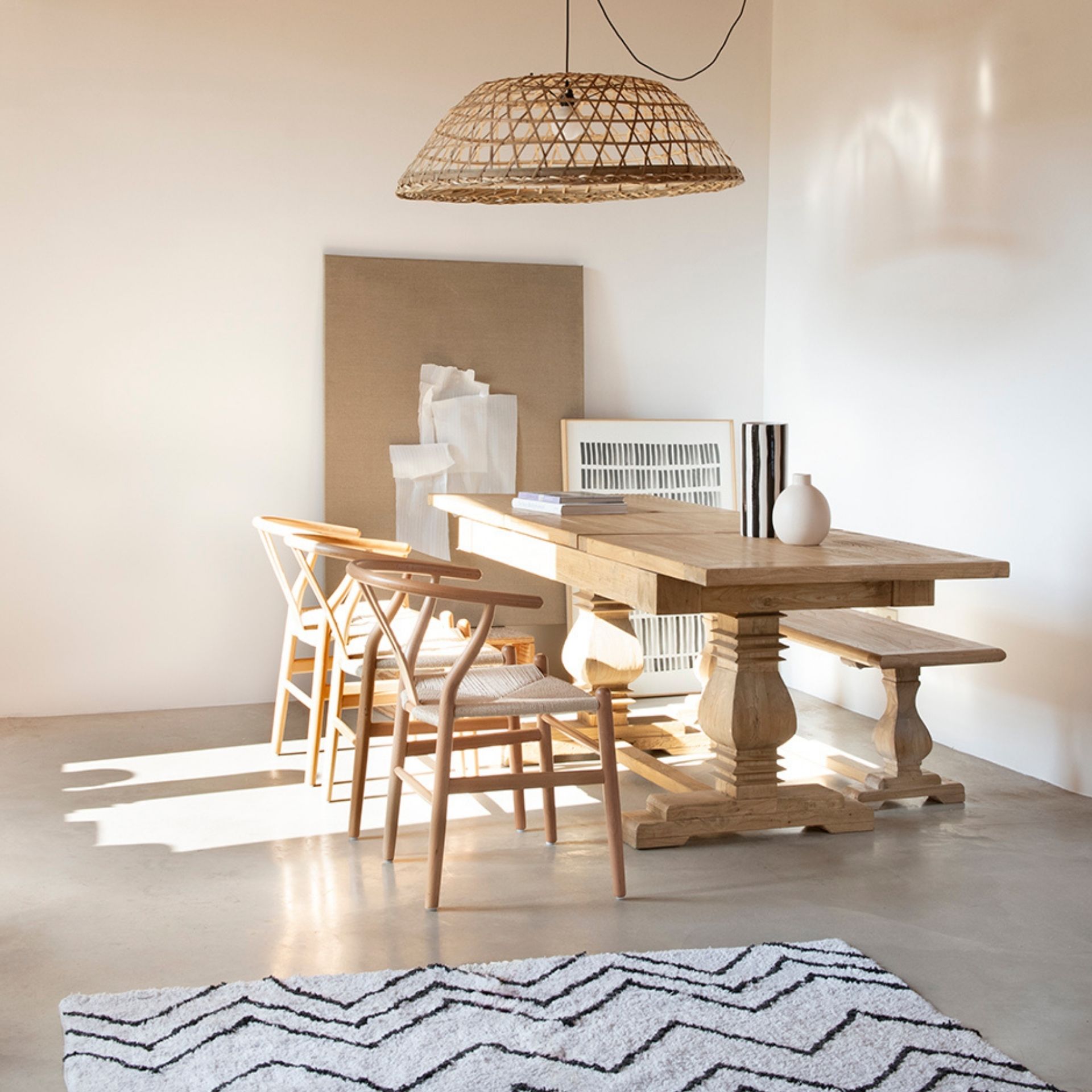 Banco de madera de olmo reciclada Toulouse 168x39x46cm