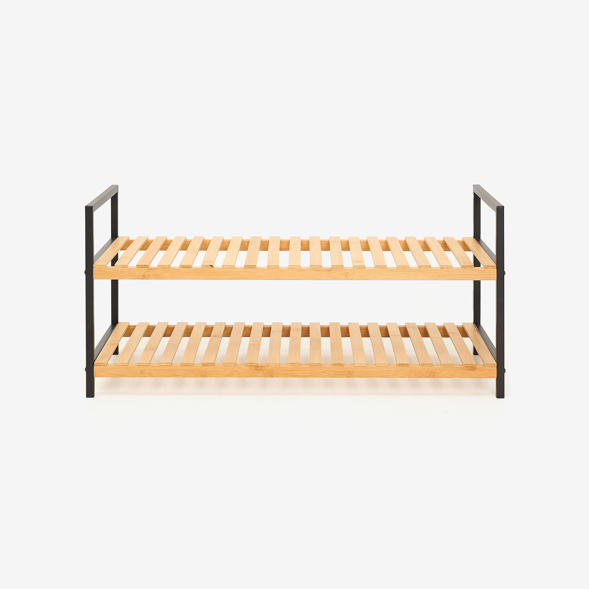 Zapatero de bamb&uacute; de 2 estantes Kabil 70x30x32cm