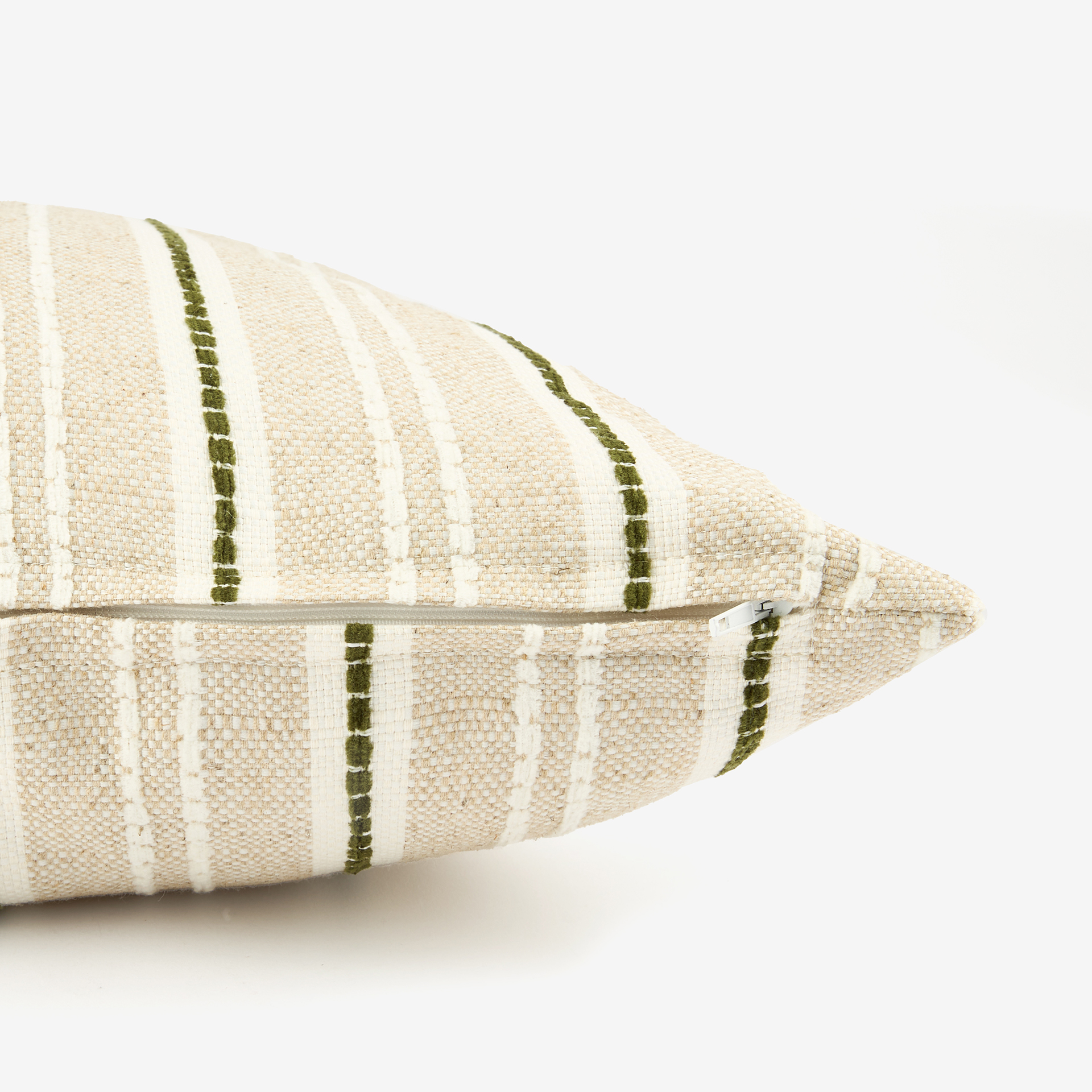 Funda de coj&iacute;n beige y oliva Jarfa 45x45cm