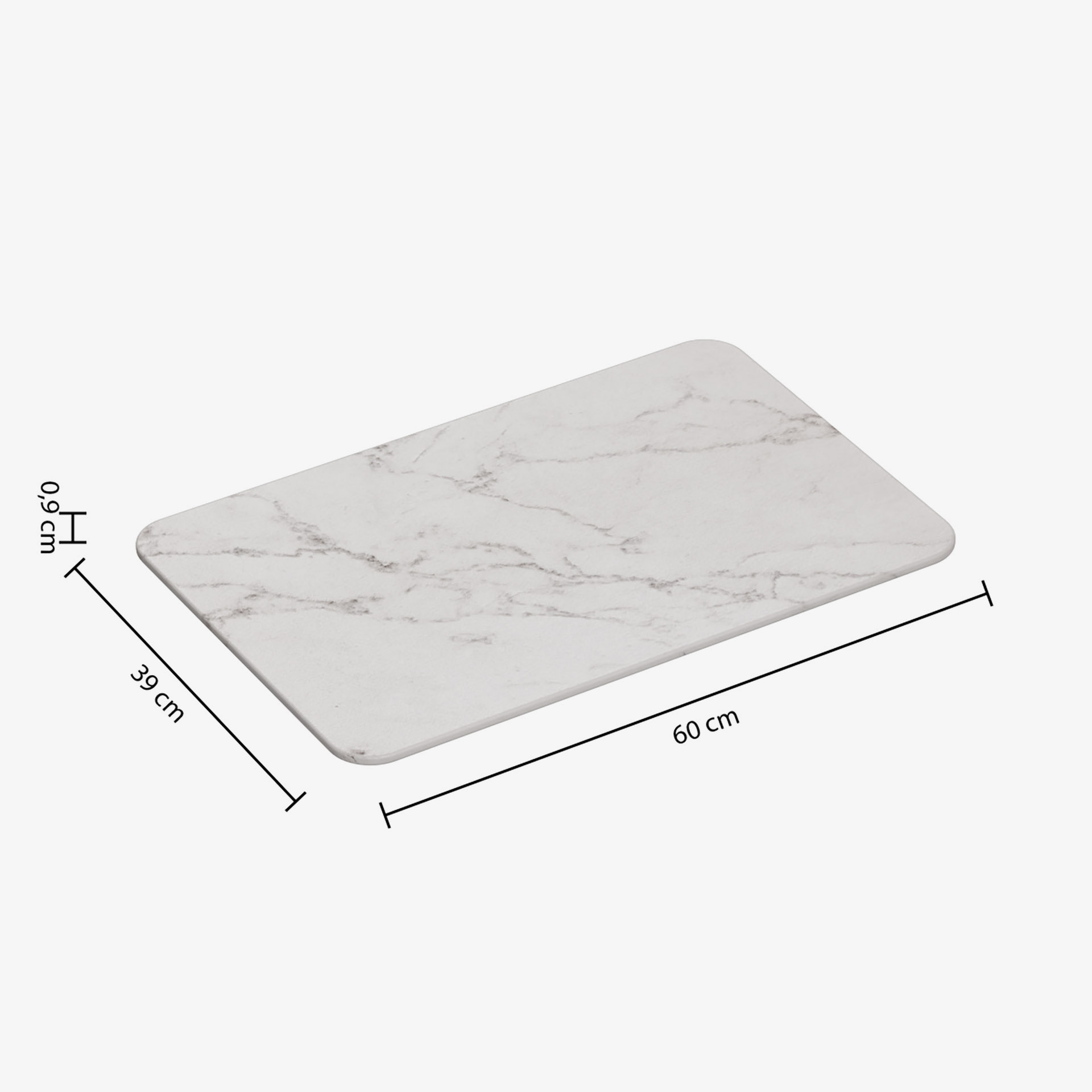 Alfombra para ba&ntilde;o de diatomita blanca Leria 39x60cm
