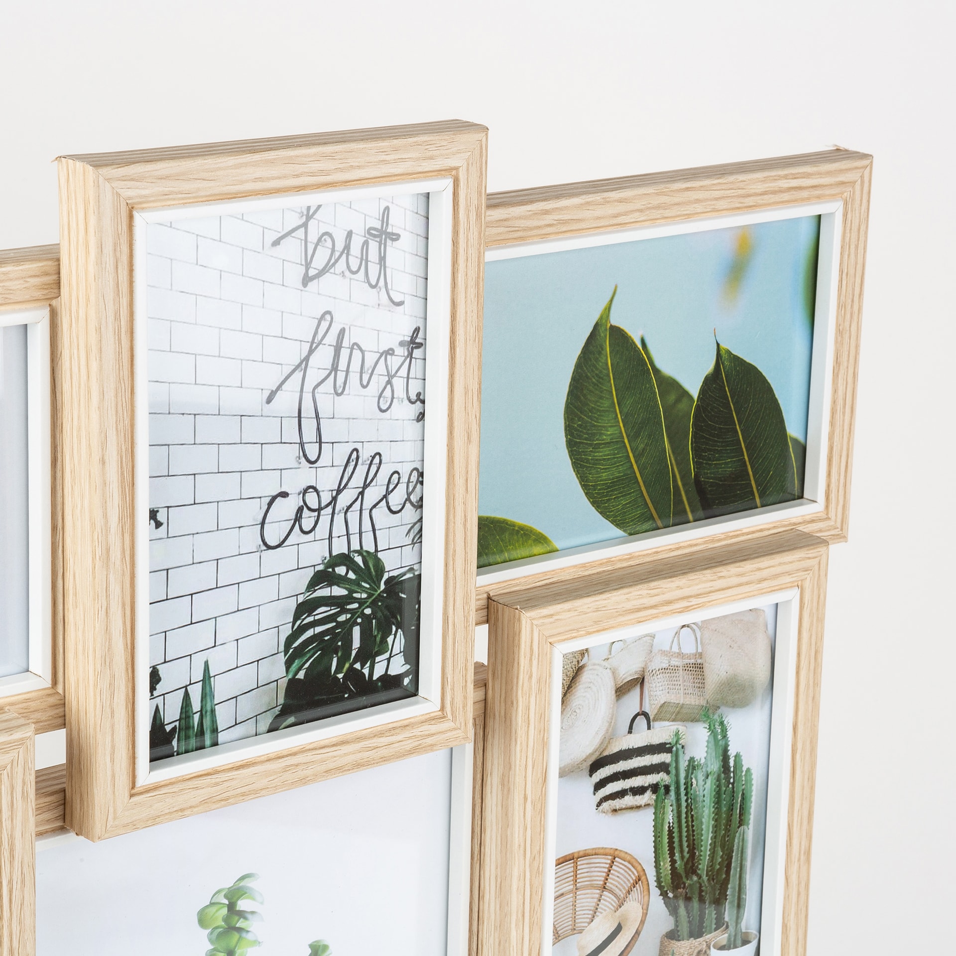 Marco para 9 fotos de madera MDF 45x45cm