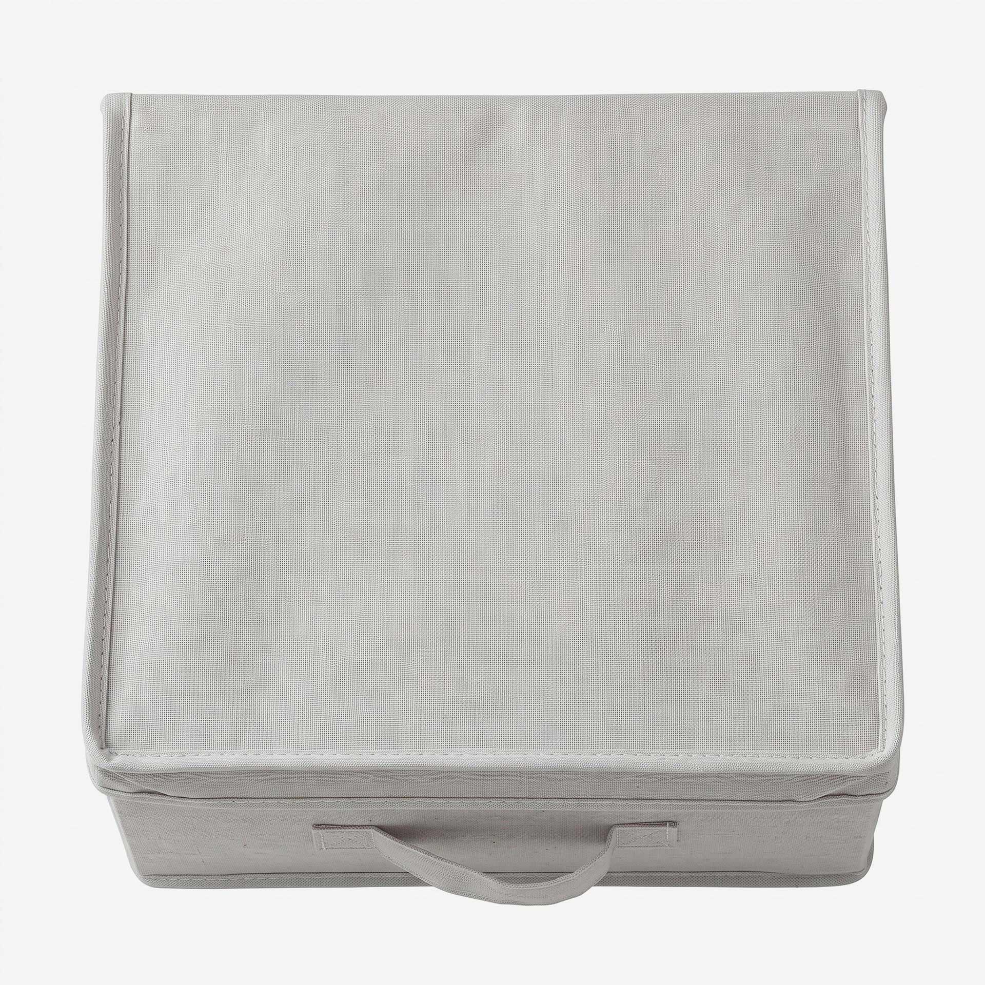 Caja de almacenaje con tapa de textil blanco Nube 31x28x15cm