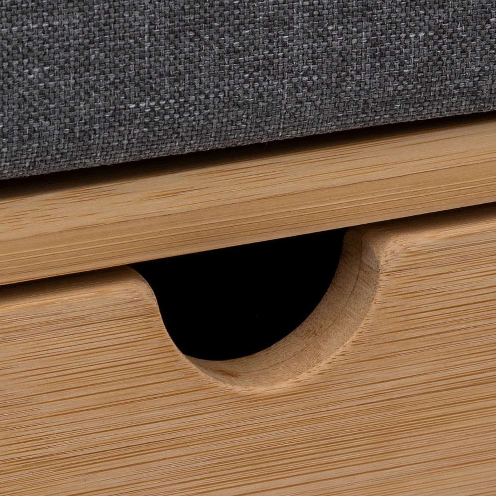 Banco con zapatero de bamb&uacute; Riley 74x34x55cm