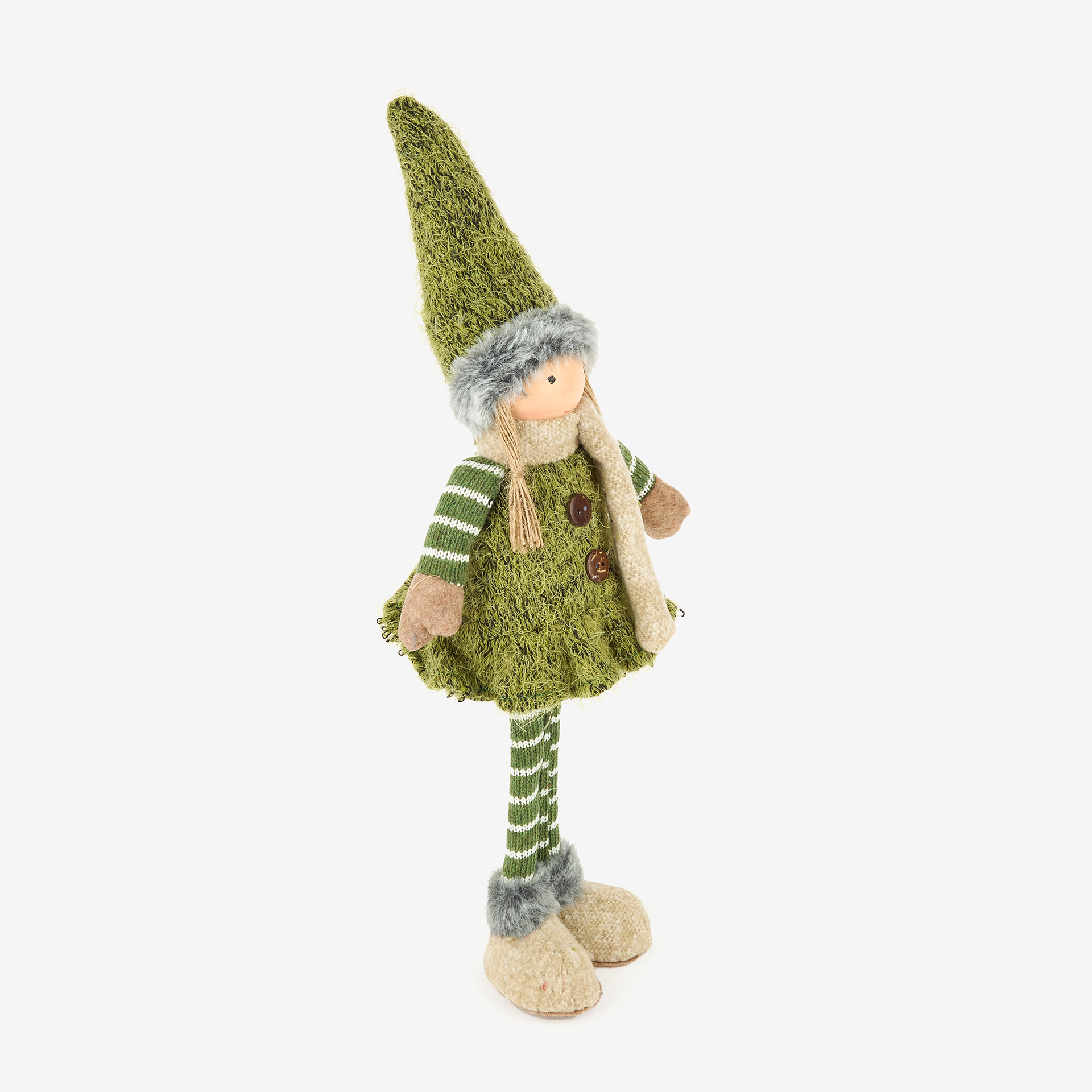 Figura decorativa Muñeca de pie verde 45cm