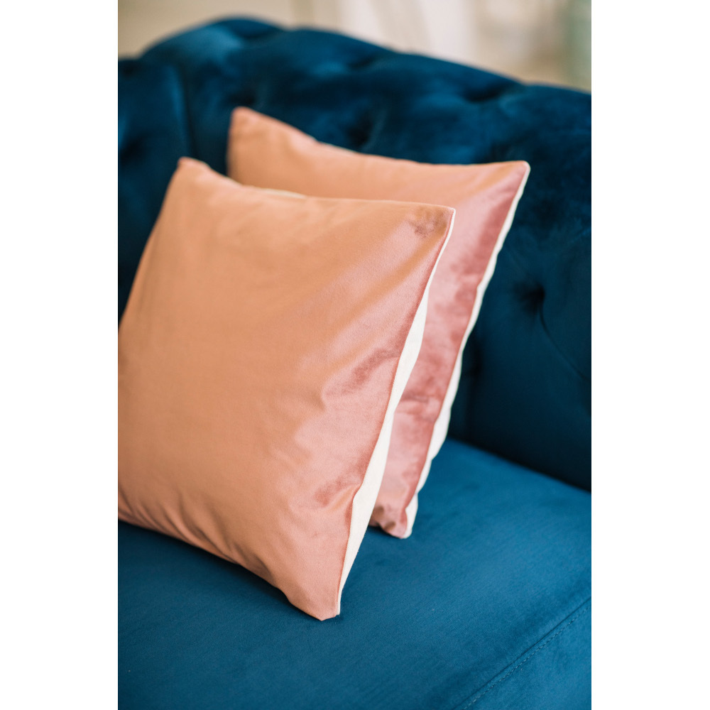 Funda de coj&iacute;n velvet rosa 45x45cm
