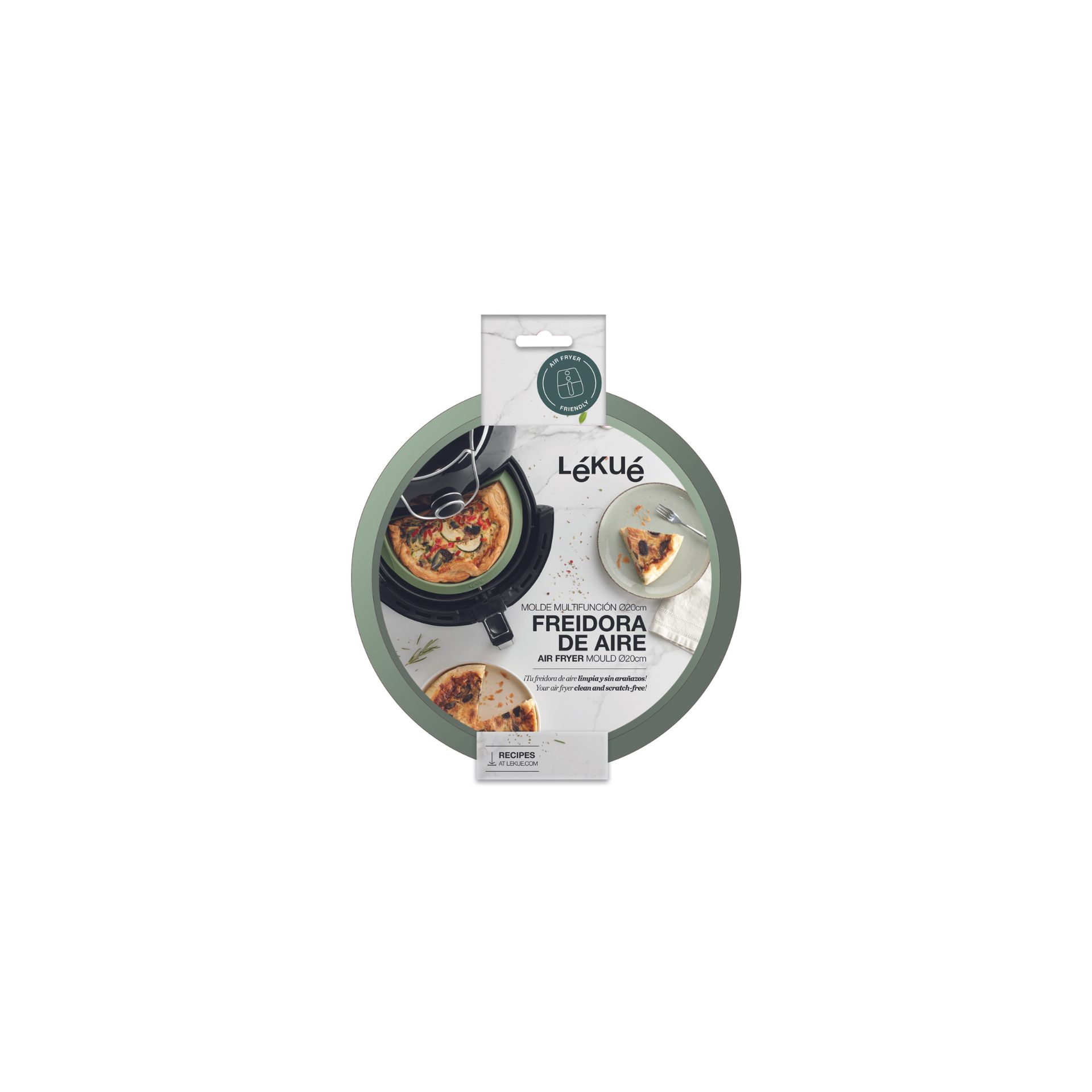 Cesta para freidora aire silicona verde &Oslash;20cm - L&eacute;ku&eacute;