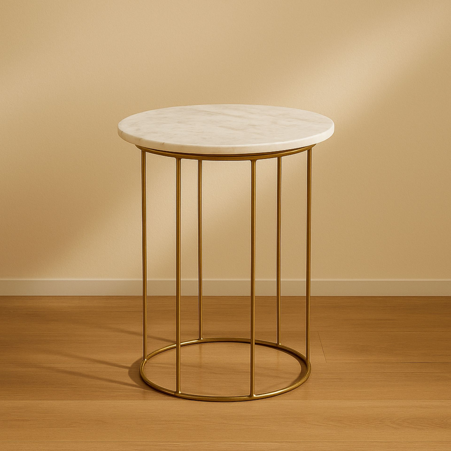 Mesa auxiliar de m&aacute;rmol Delhi &Oslash;40x45cm Clau&Chloe