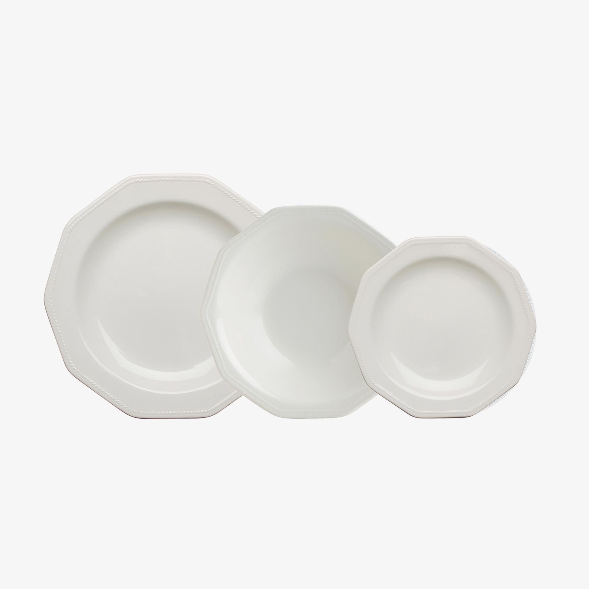 Vajilla de 12 piezas blanca de loza White windsor