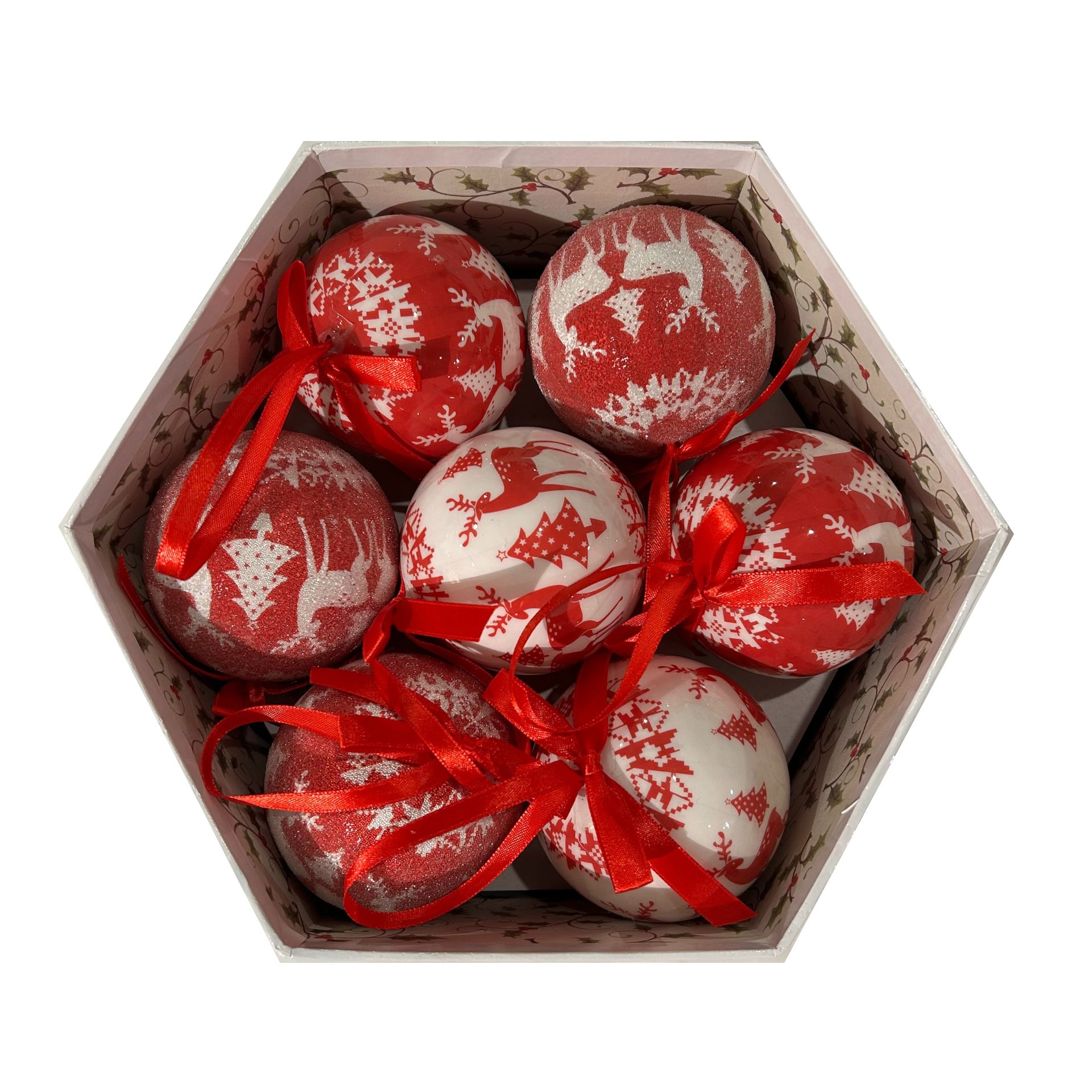 Set de 14 bolas decorativas Reno &Oslash;7,5cm