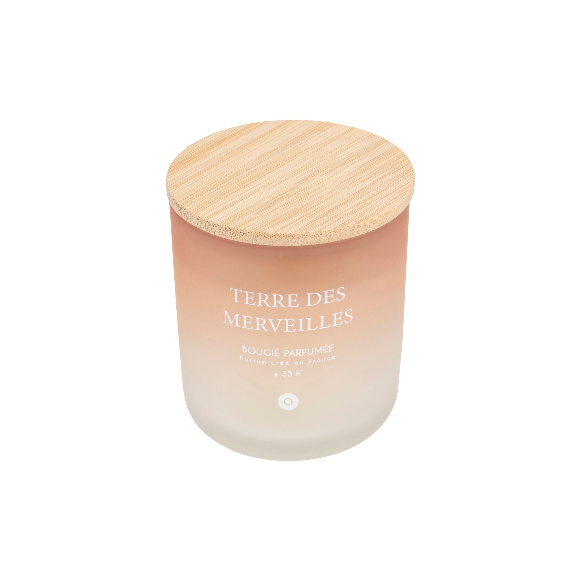 Vela aromática en vaso de cristal salmón Nora 255g Ø9x11cm