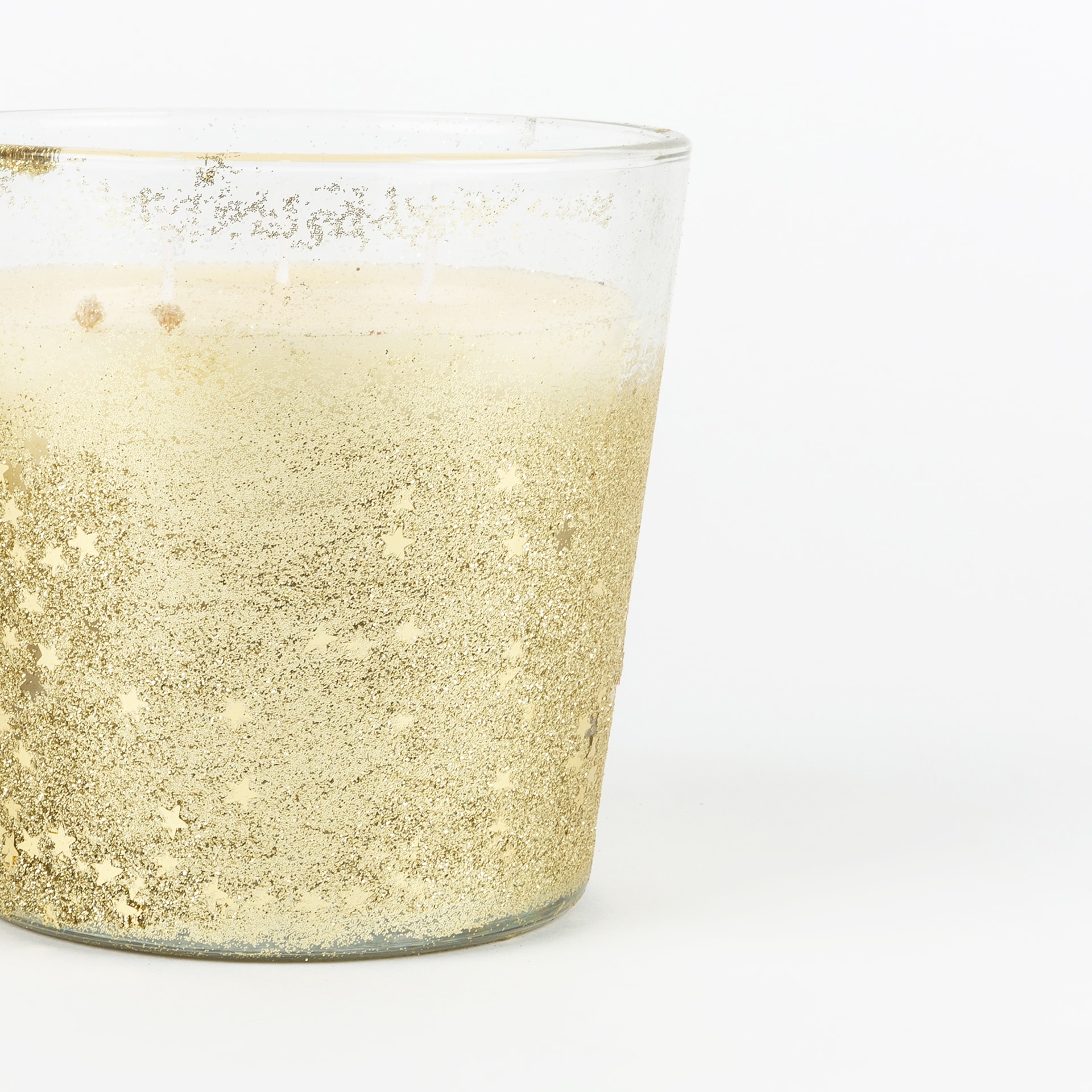 Vela decorativa en vaso de cristal de Navidad 12cm