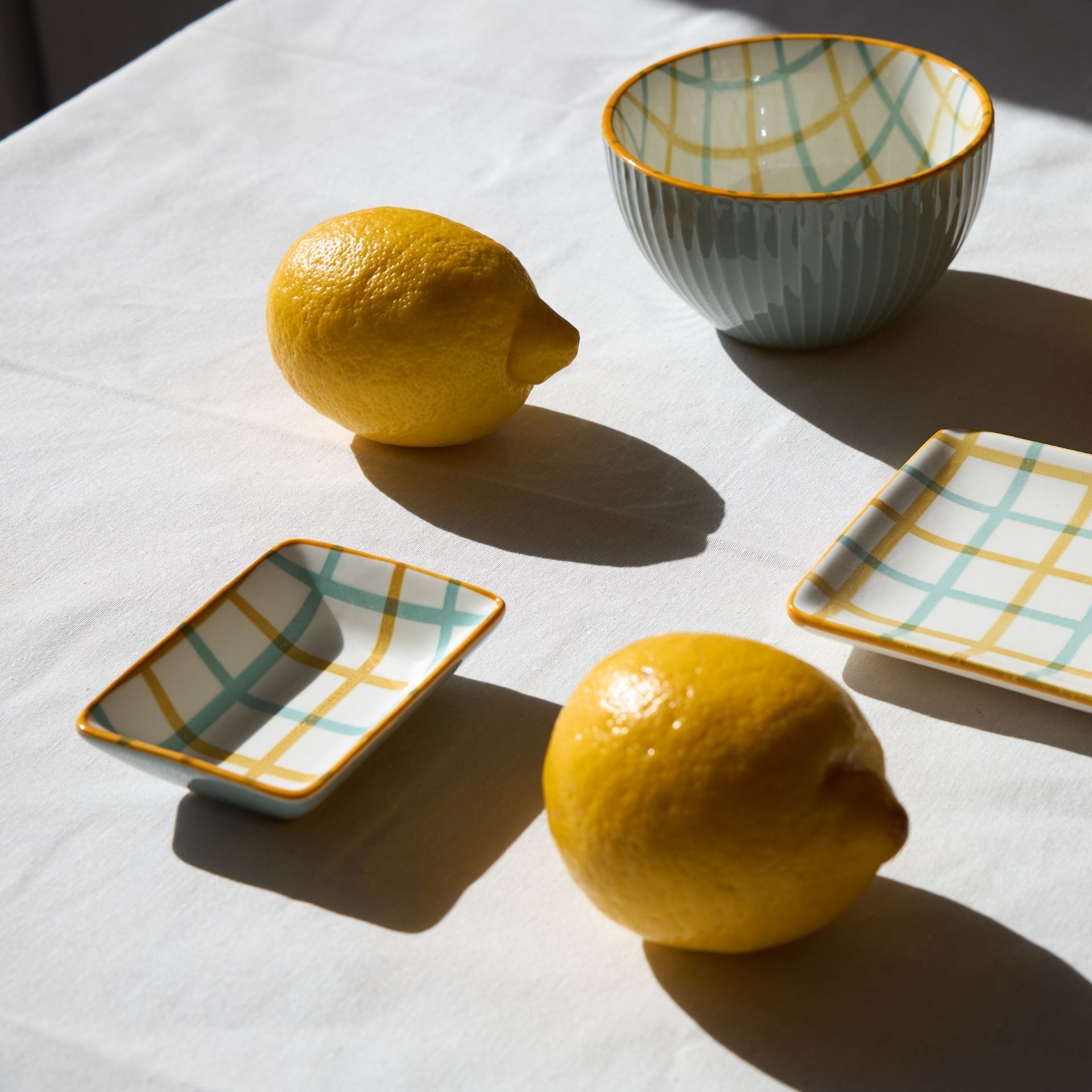 Fuente de cerámica cuadros Beida 7x9cm