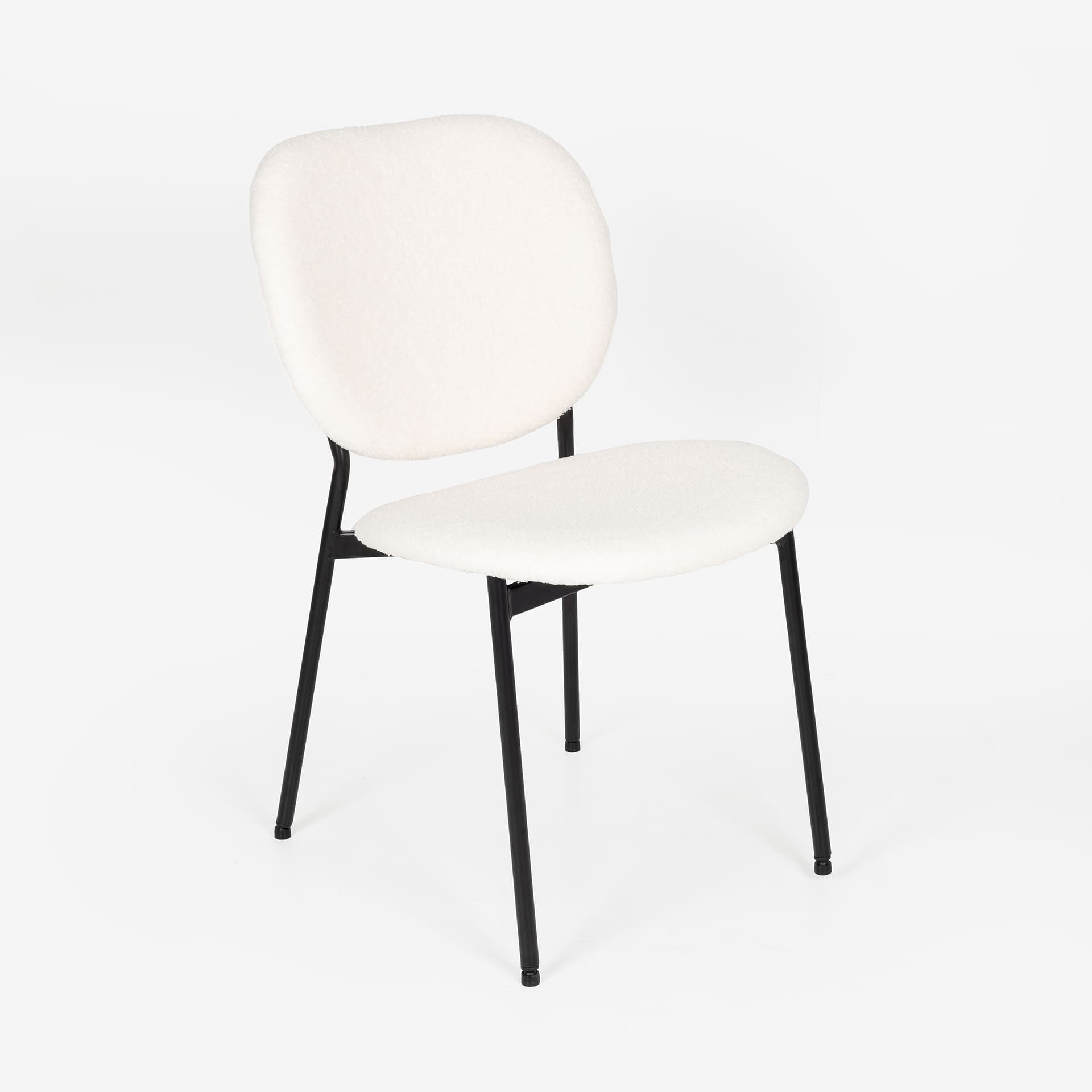 Silla de comedor de borreguito beige Karina 46x60x82cm Clau&Chloe