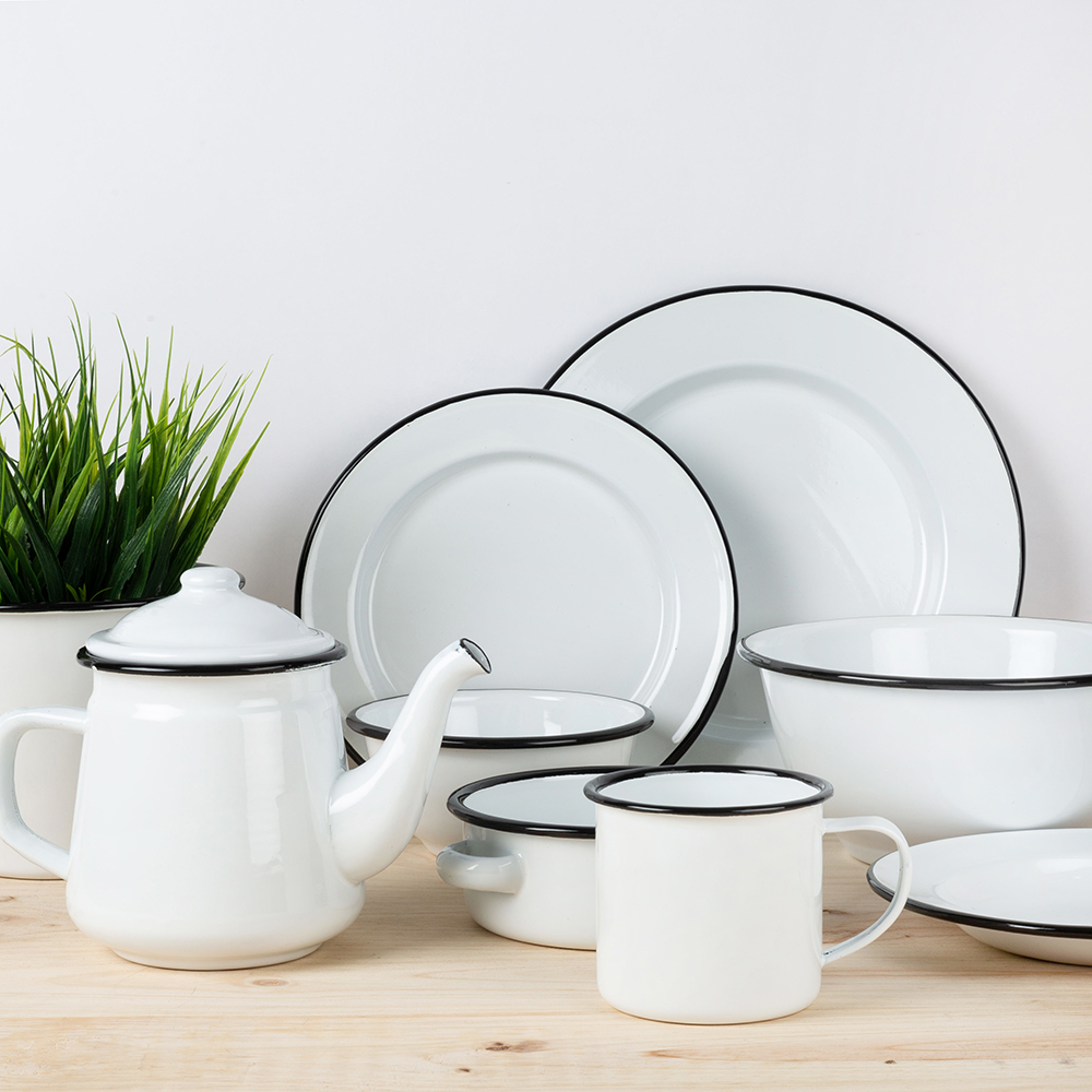 Macetero de acero esmaltado Ø16x12cm