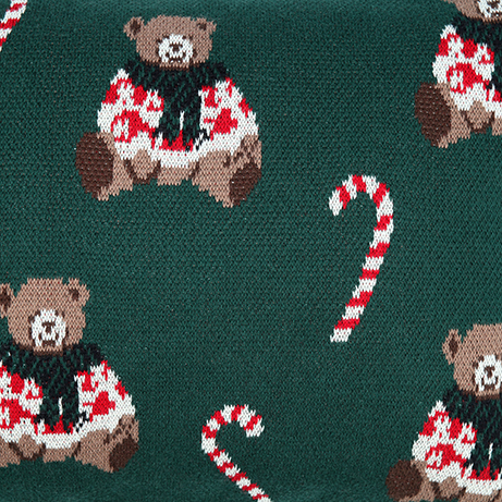 Funda de coj&iacute;n verde con ositos Teddy 50x35cm