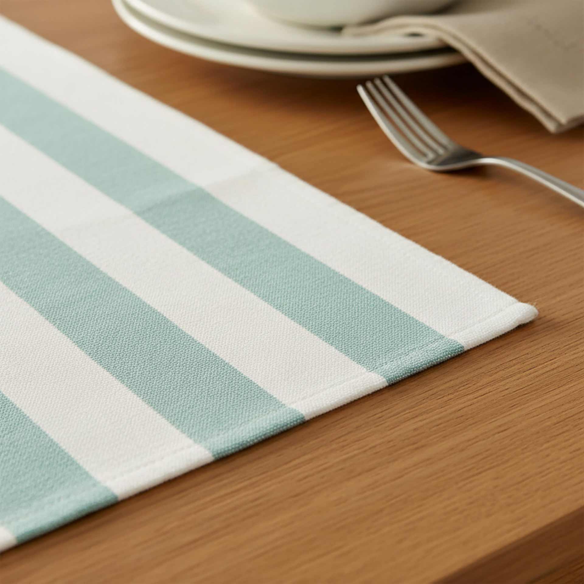 Set de 2 manteles individuales verde y blanco Calma 33x45cm