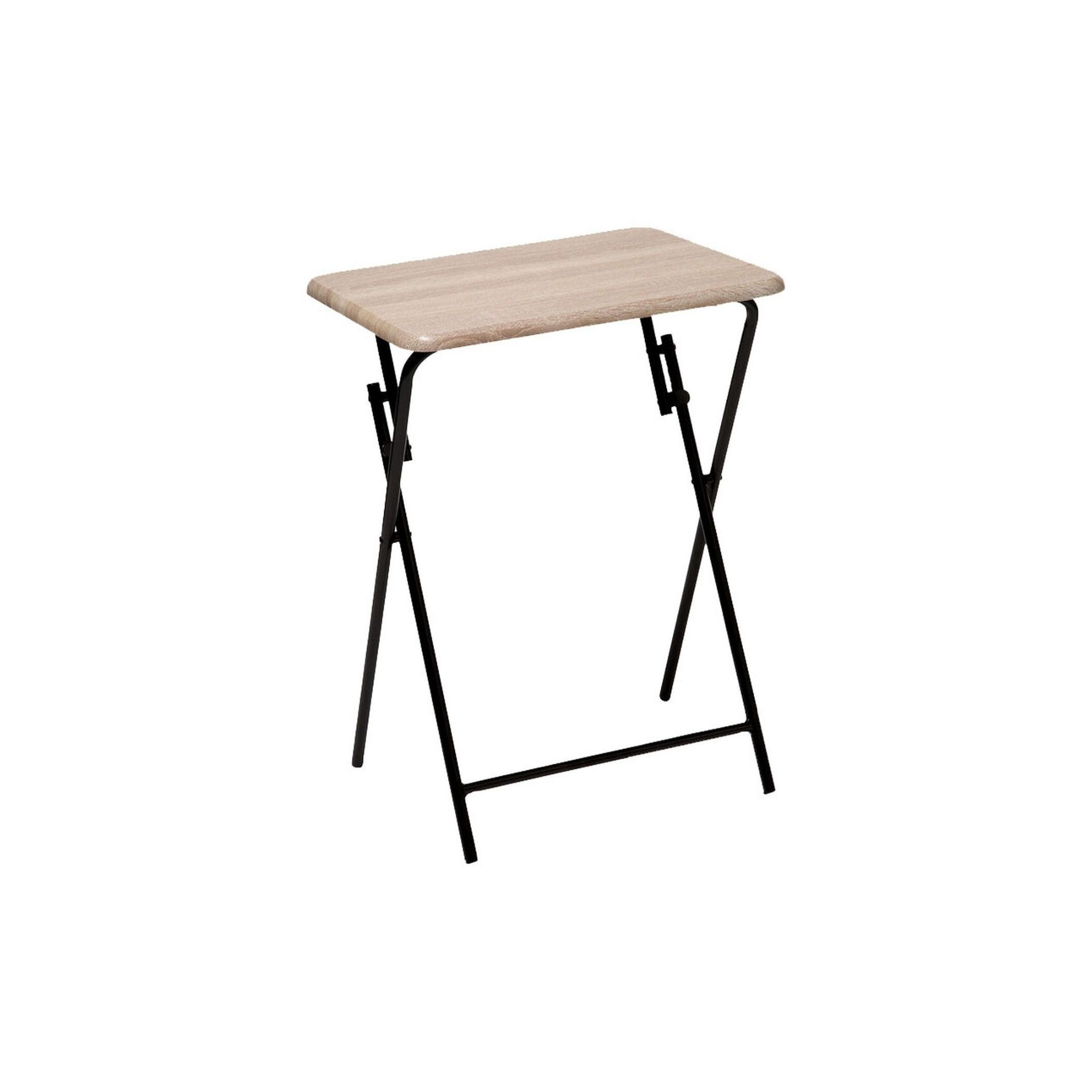 Mesa auxiliar de madera plegable marron 48x38x64cm