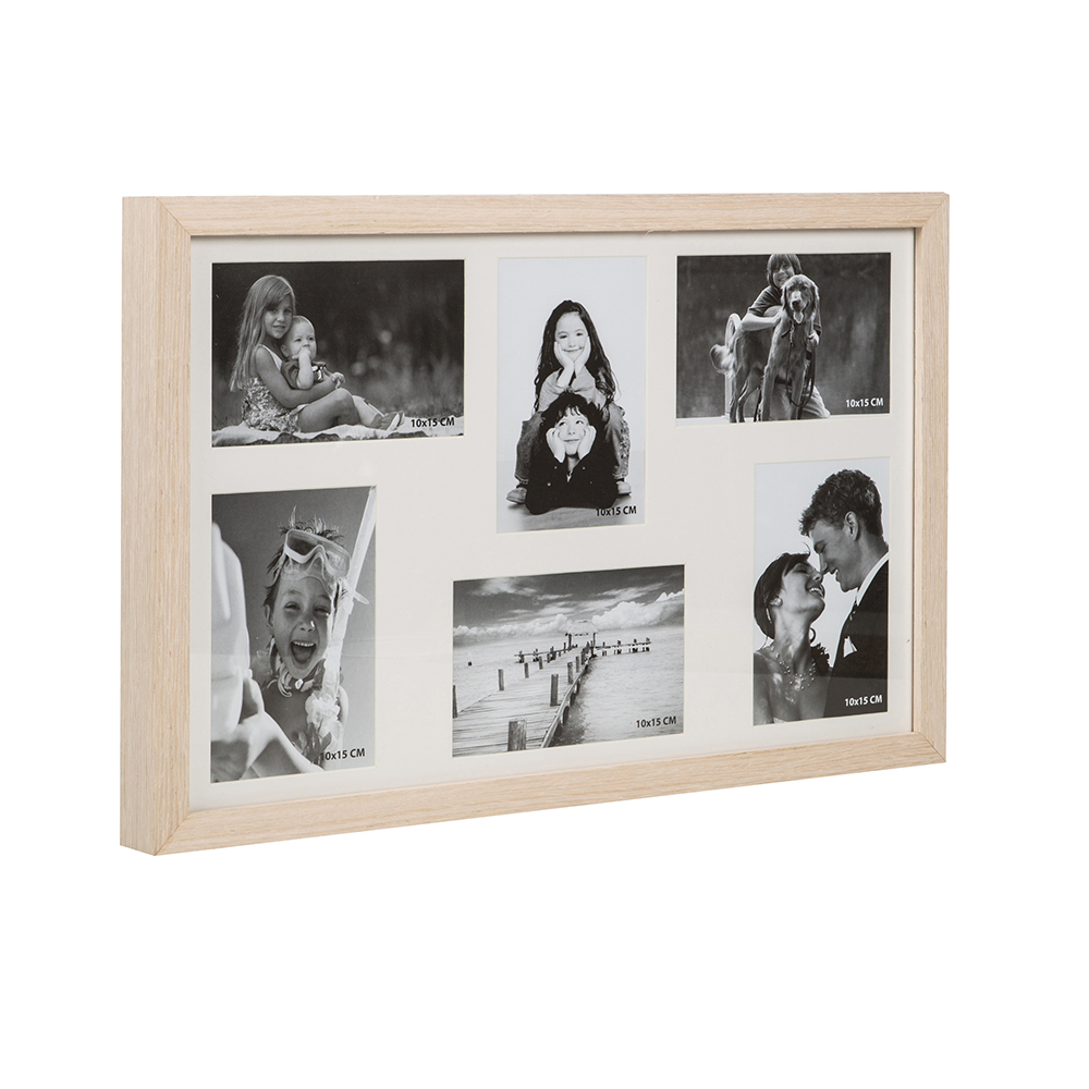 Marco para 6 fotos de madera 10x15