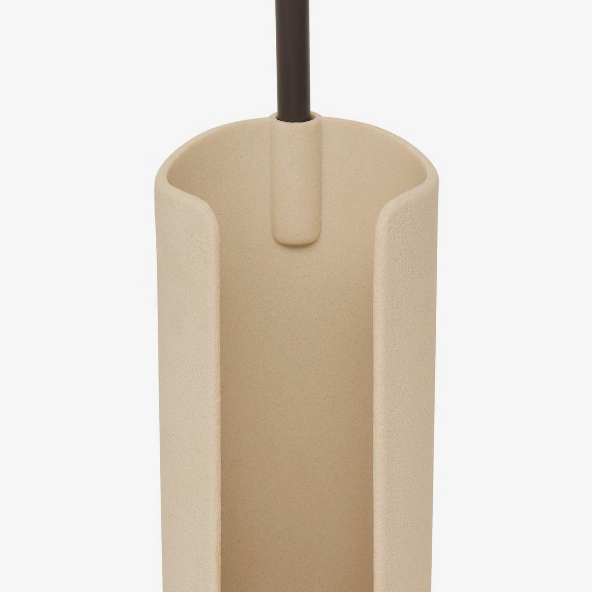 Portarrollos con reserva Olen de resina beige 13x33,5cm